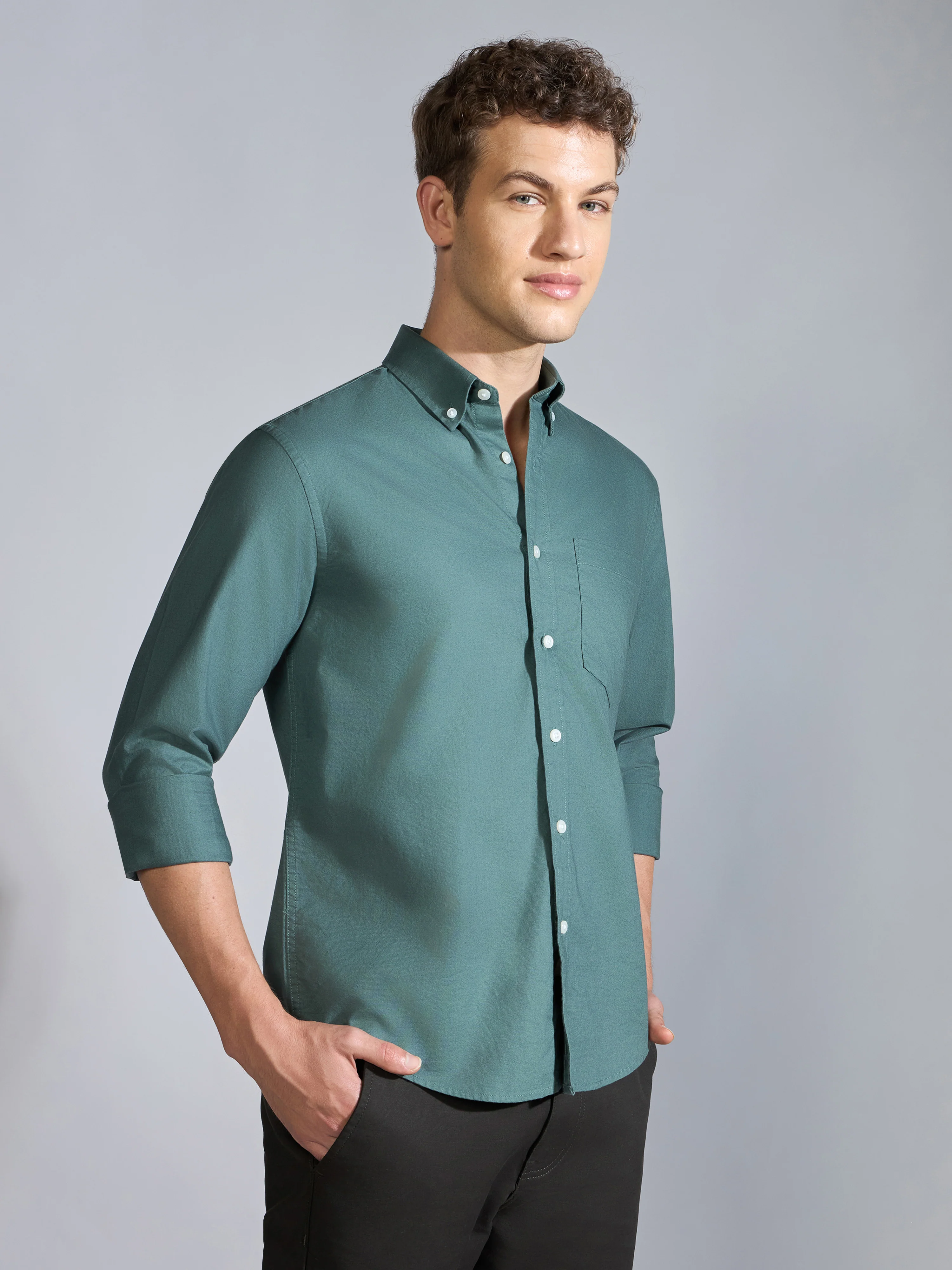 Flux - Relaxed Fit Oxford Shirt - Marine - Image 5