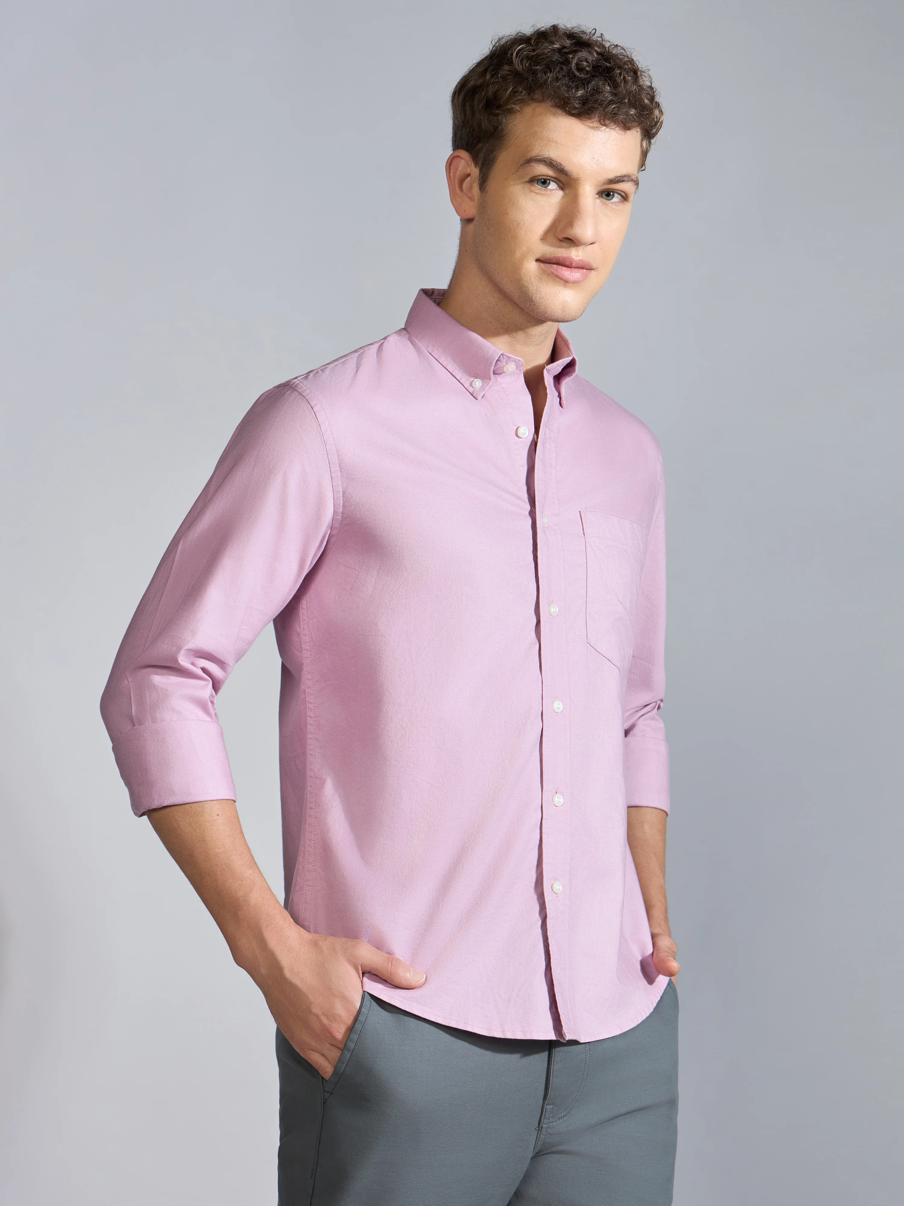 Flux - Relaxed Fit Oxford Shirt - Orchid - Image 4