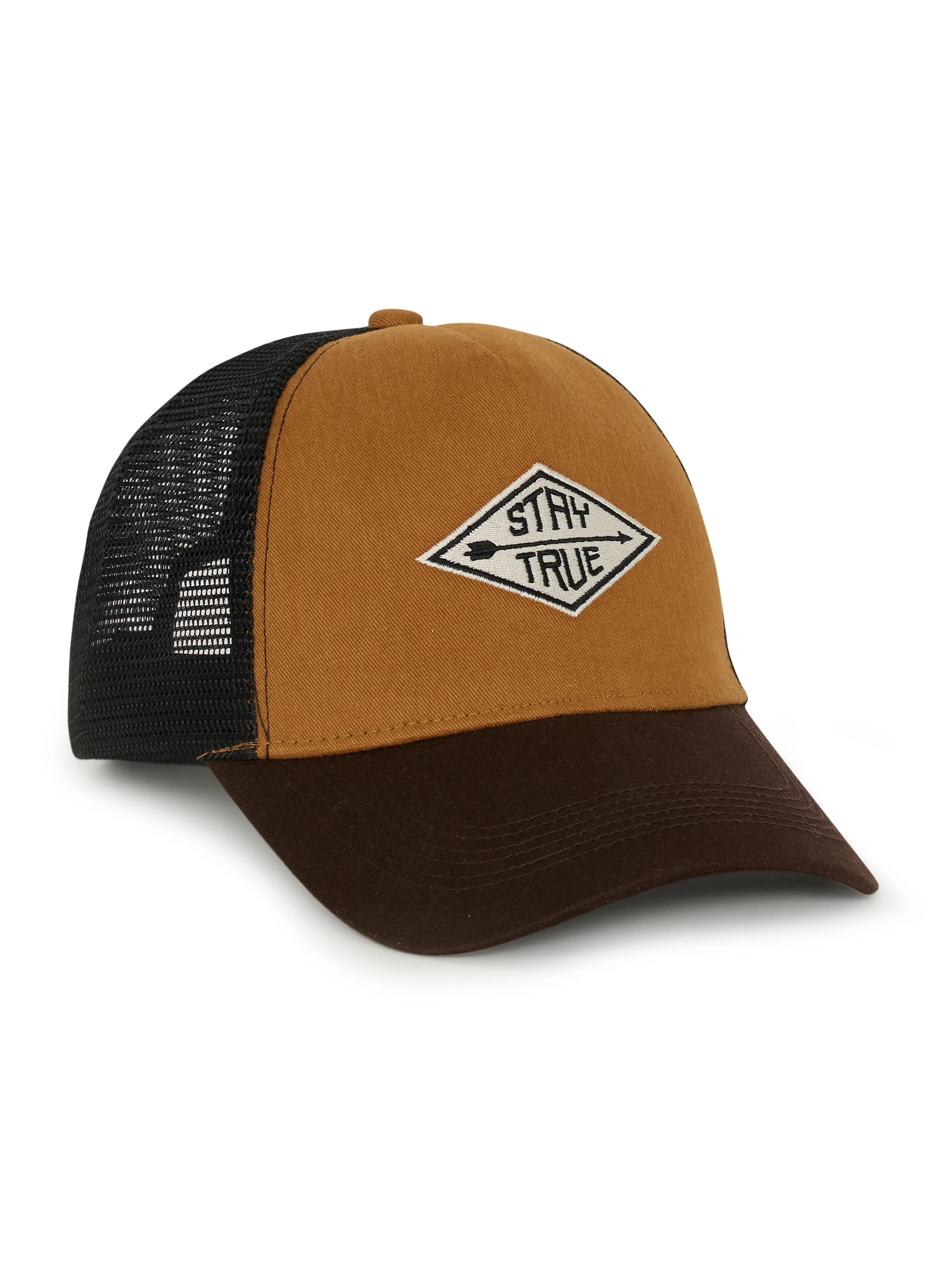 Galenos - Stay True Printed Baseball Cap - Brown - Image 4