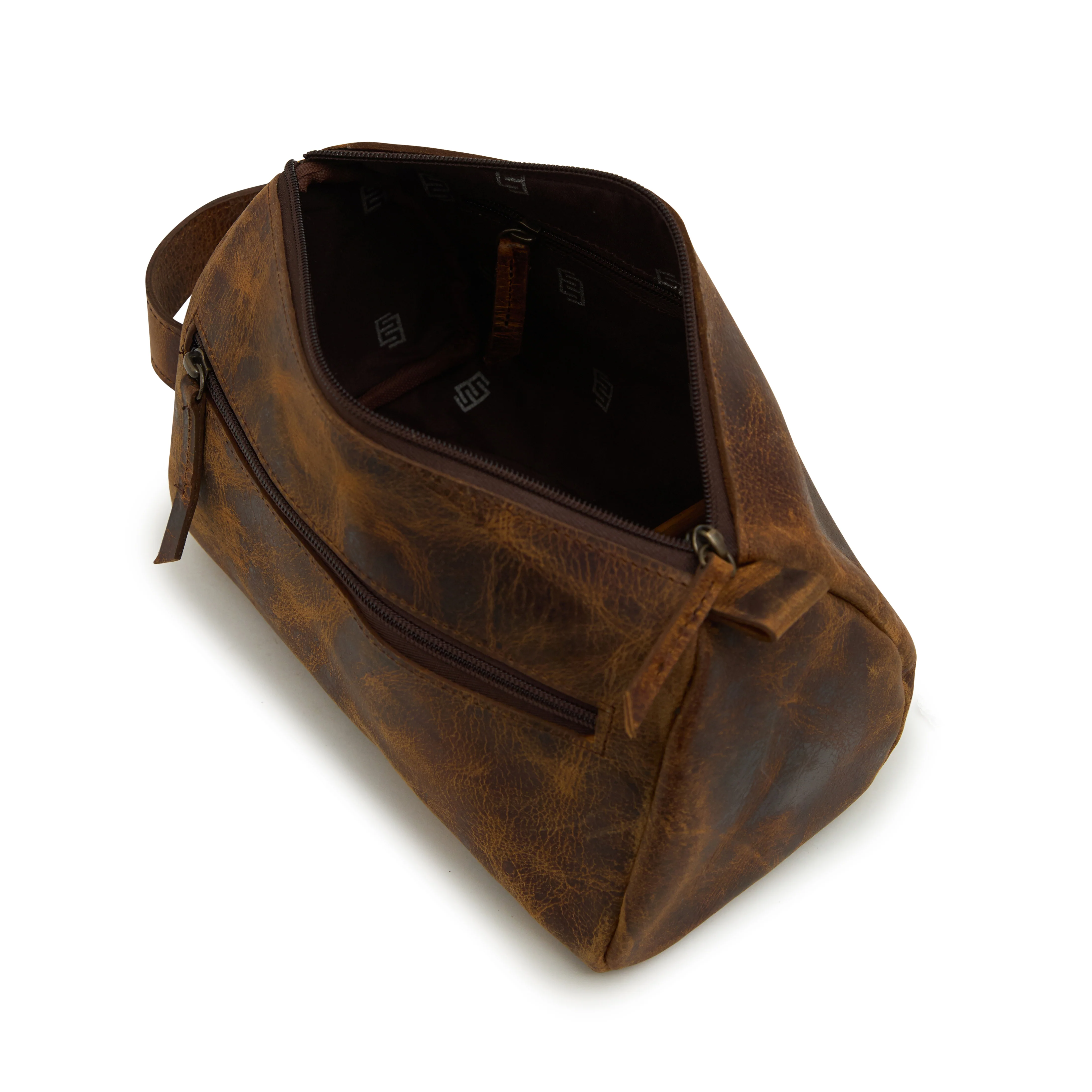 Godfrey - Leather Cosmetic Bag - Brown - Image 2