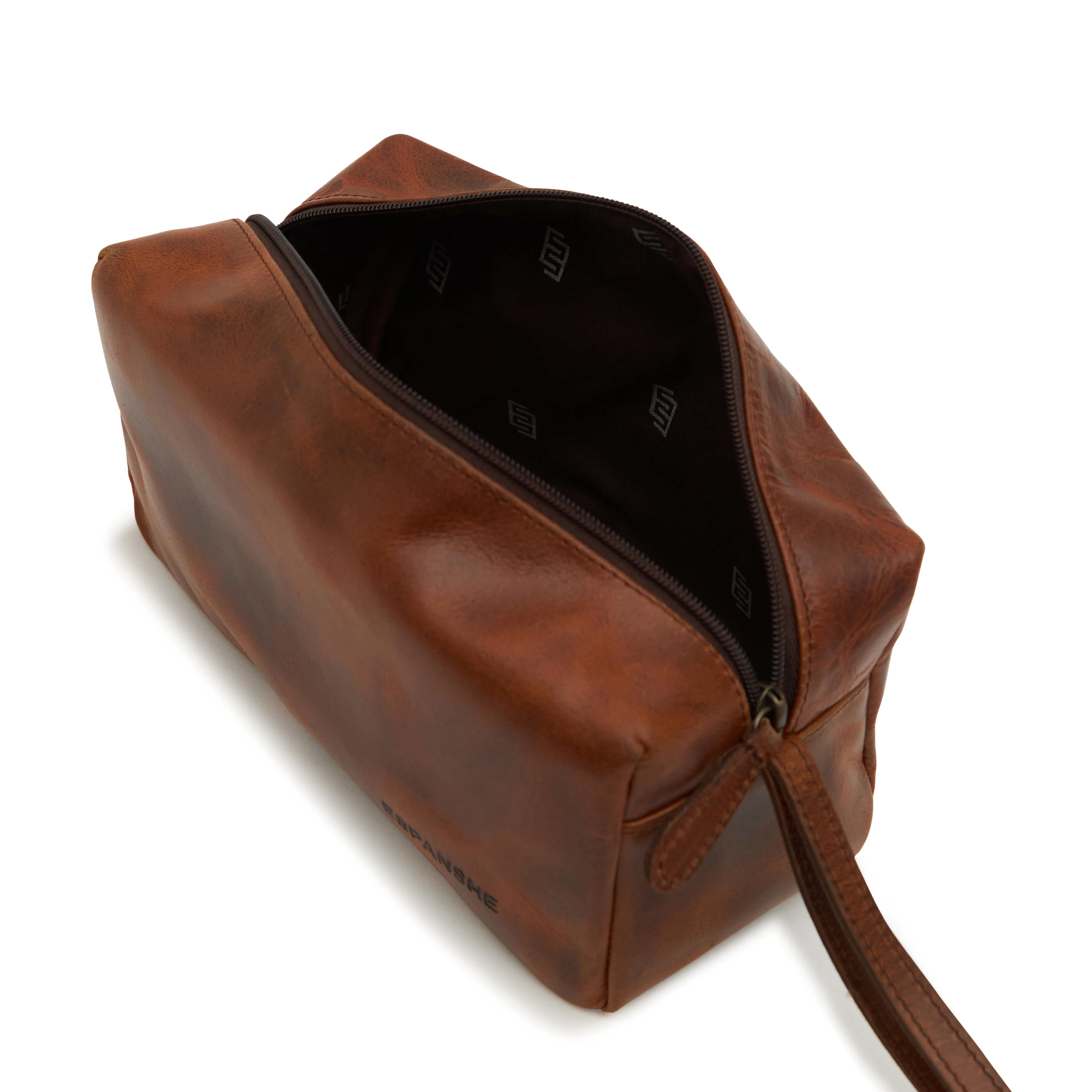 Godfrey - Basic Cosmetic Leather Bag - Tan - Image 3