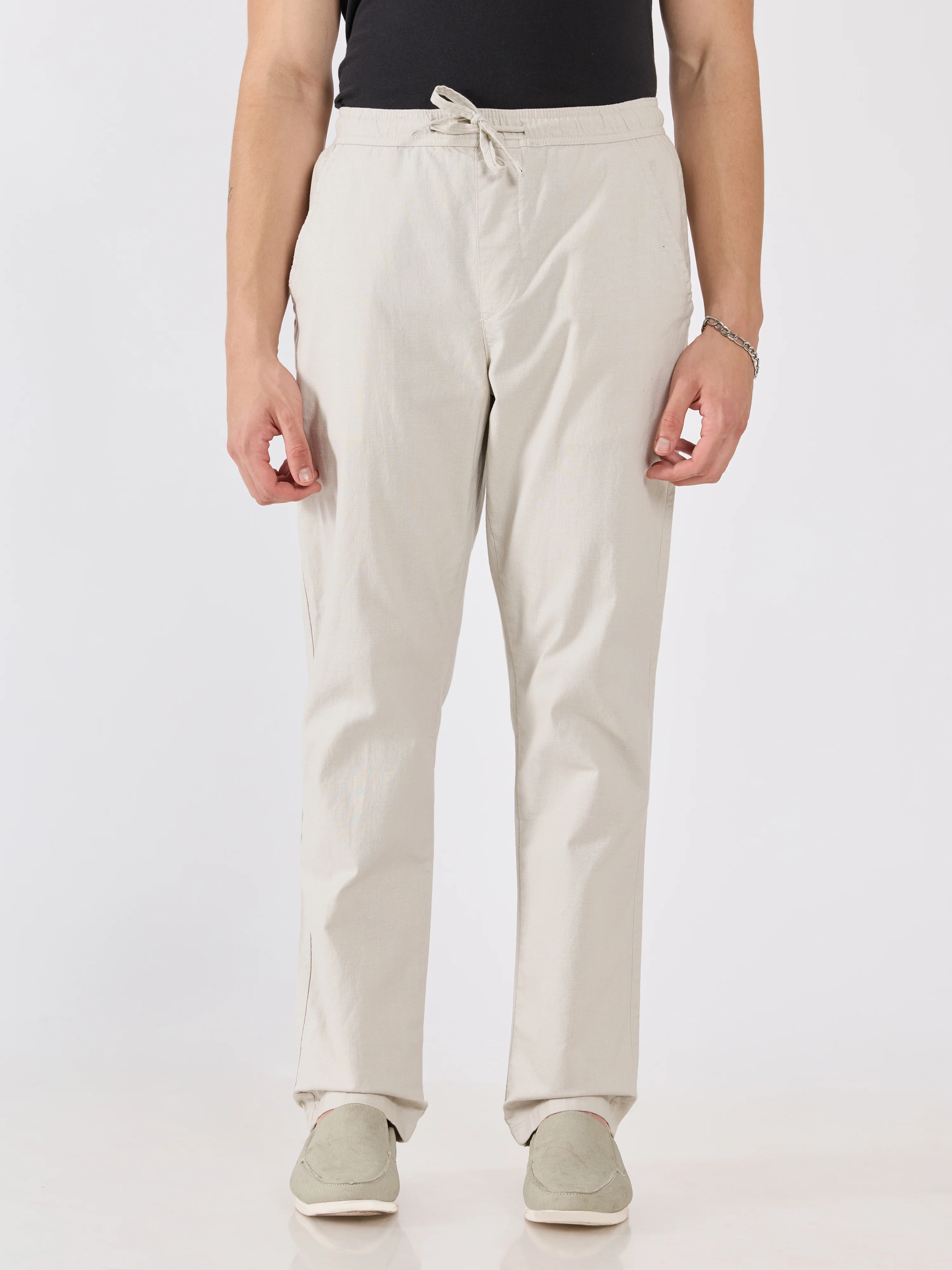 Grantham - Relaxed Fit Joggers - Light Grey - Image 3
