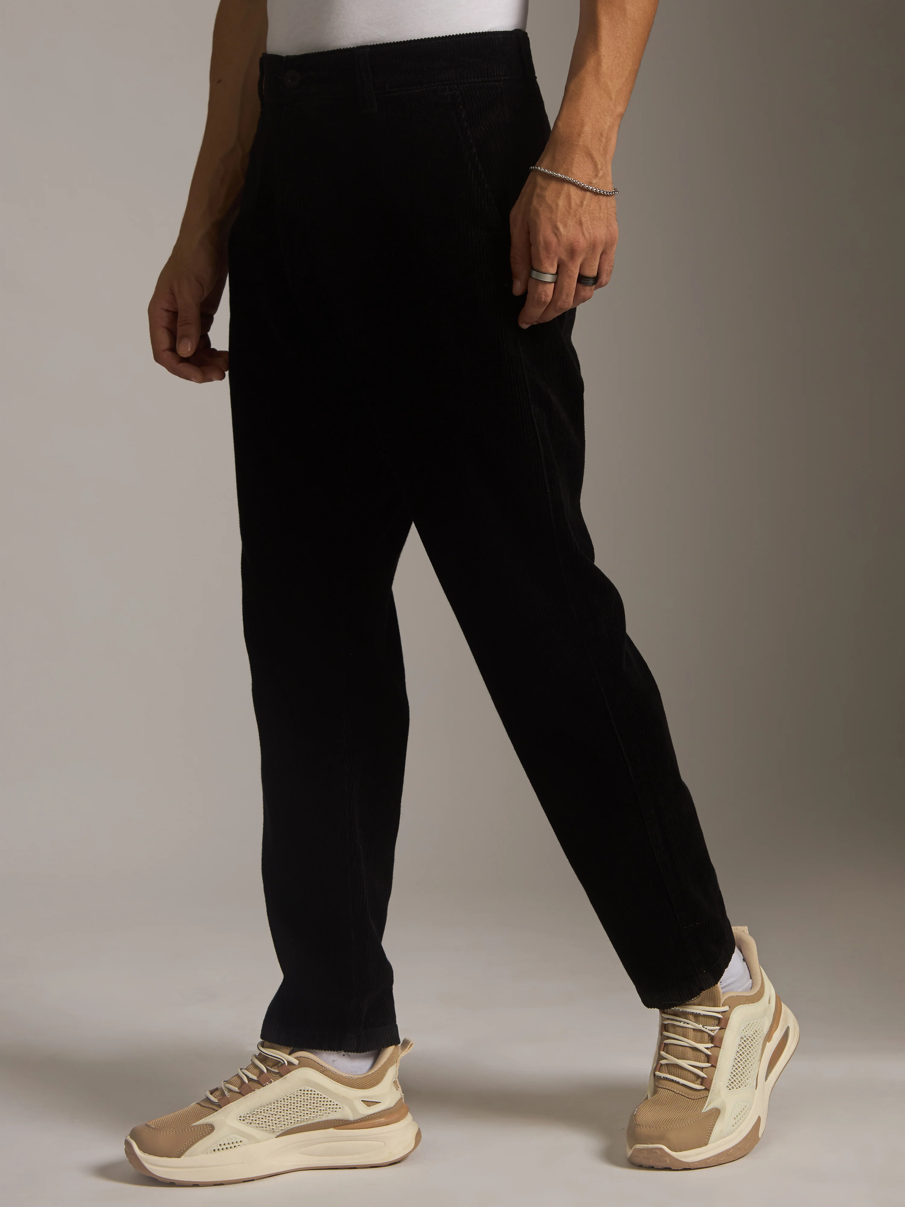Holden - Corduroy Crop Trouser - Black - Image 3