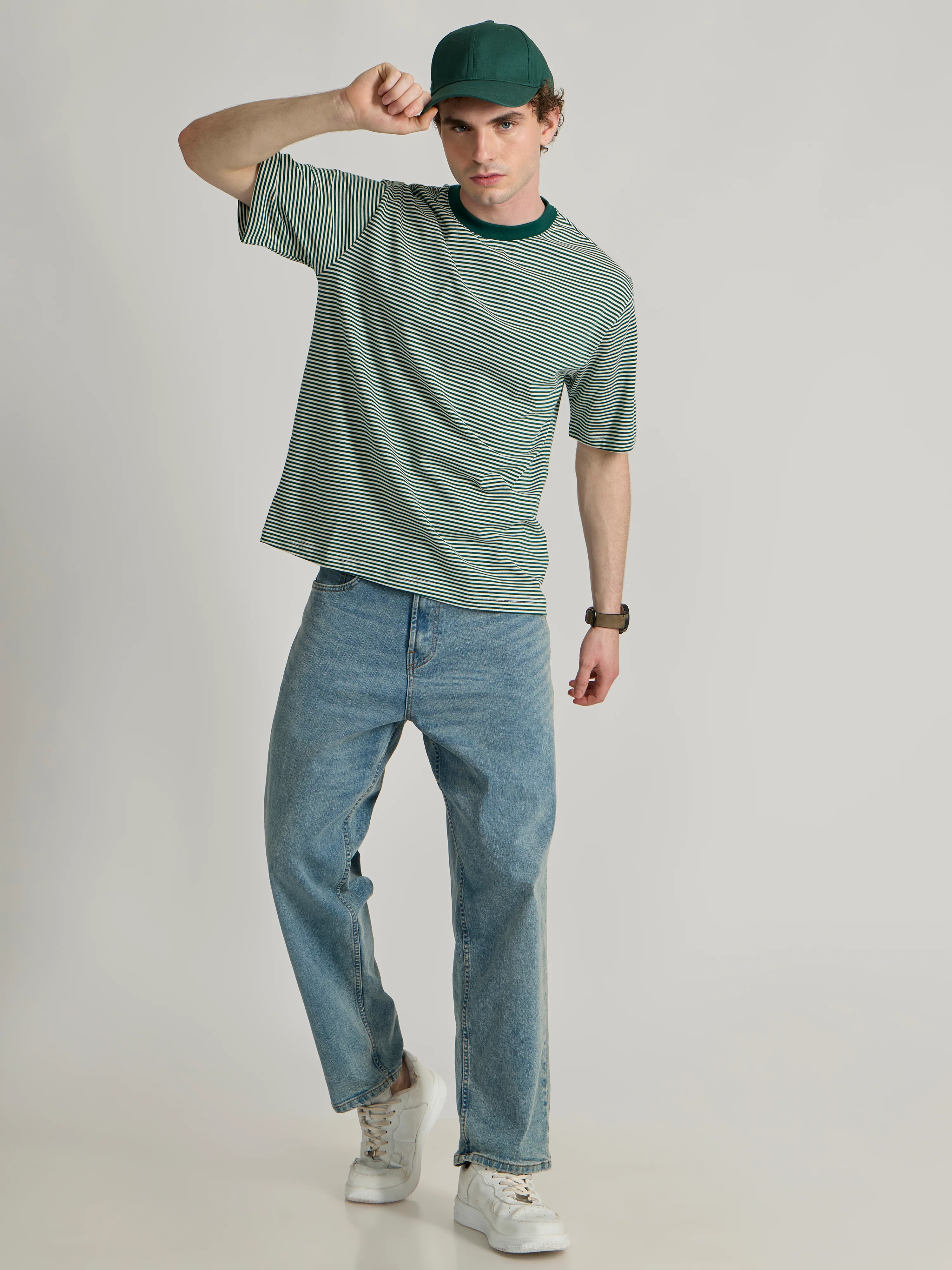 Ionathan - Striped Crew T-Shirt - Green - Image 3