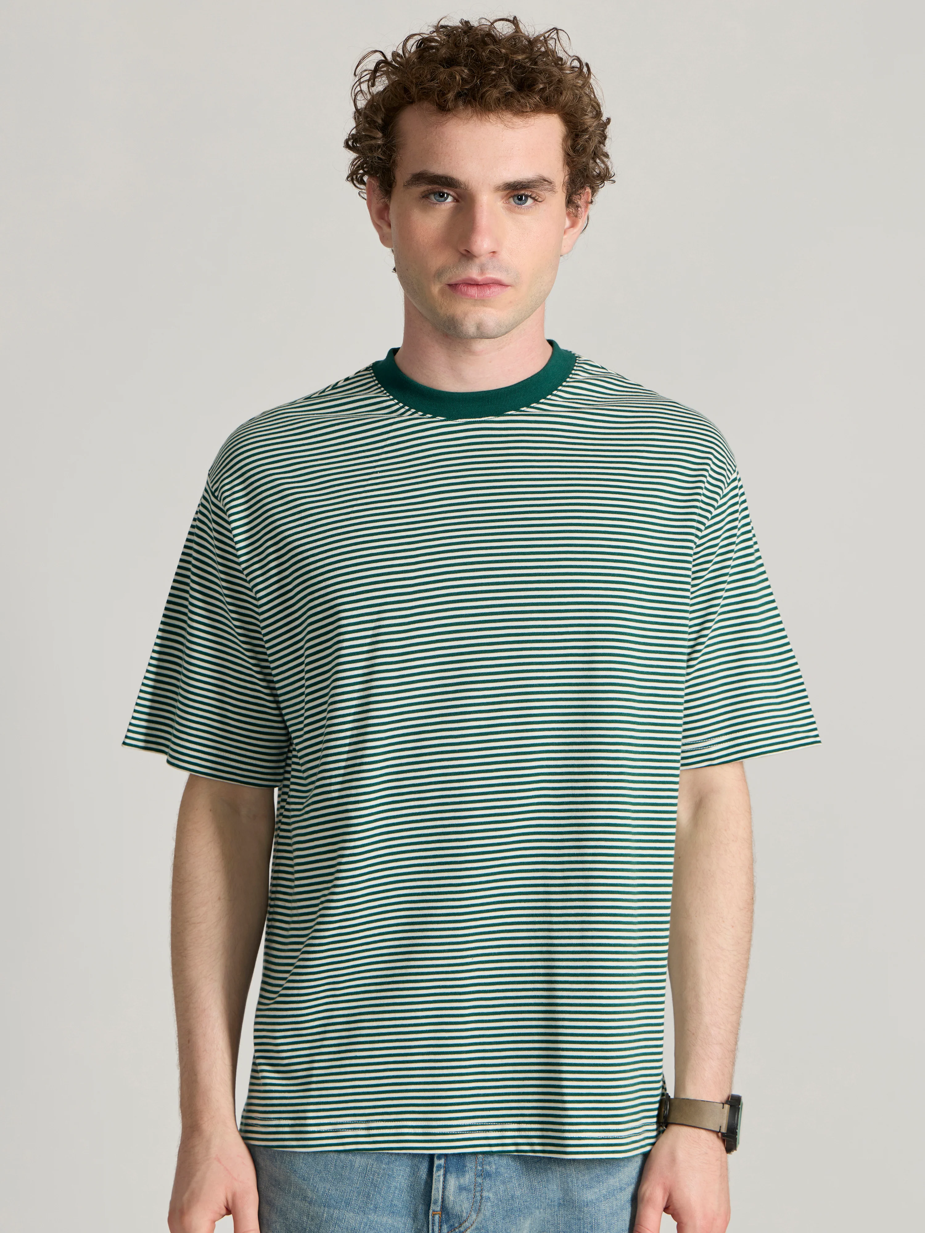 Ionathan - Striped Crew T-Shirt - Green - Image 4