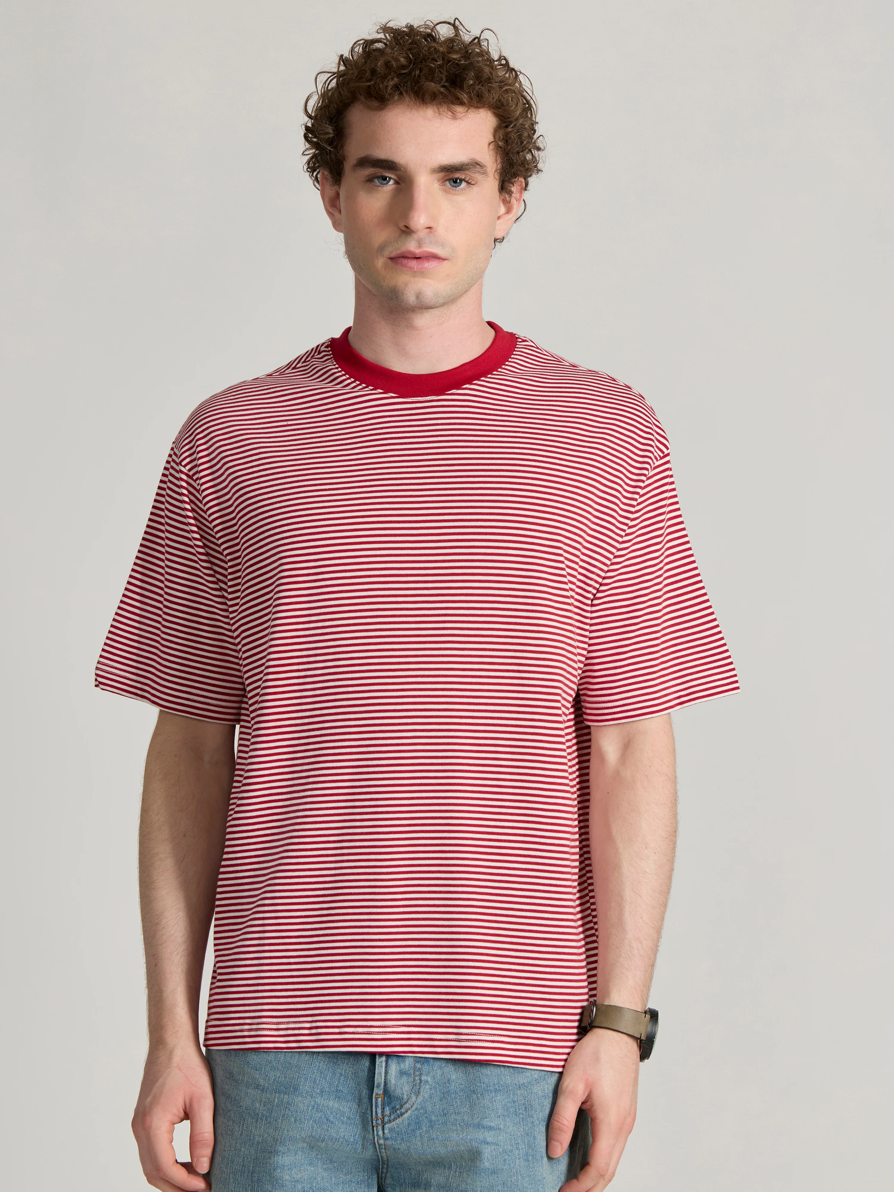 Ionathan - Striped Crew T-Shirt - Pink - Image 2