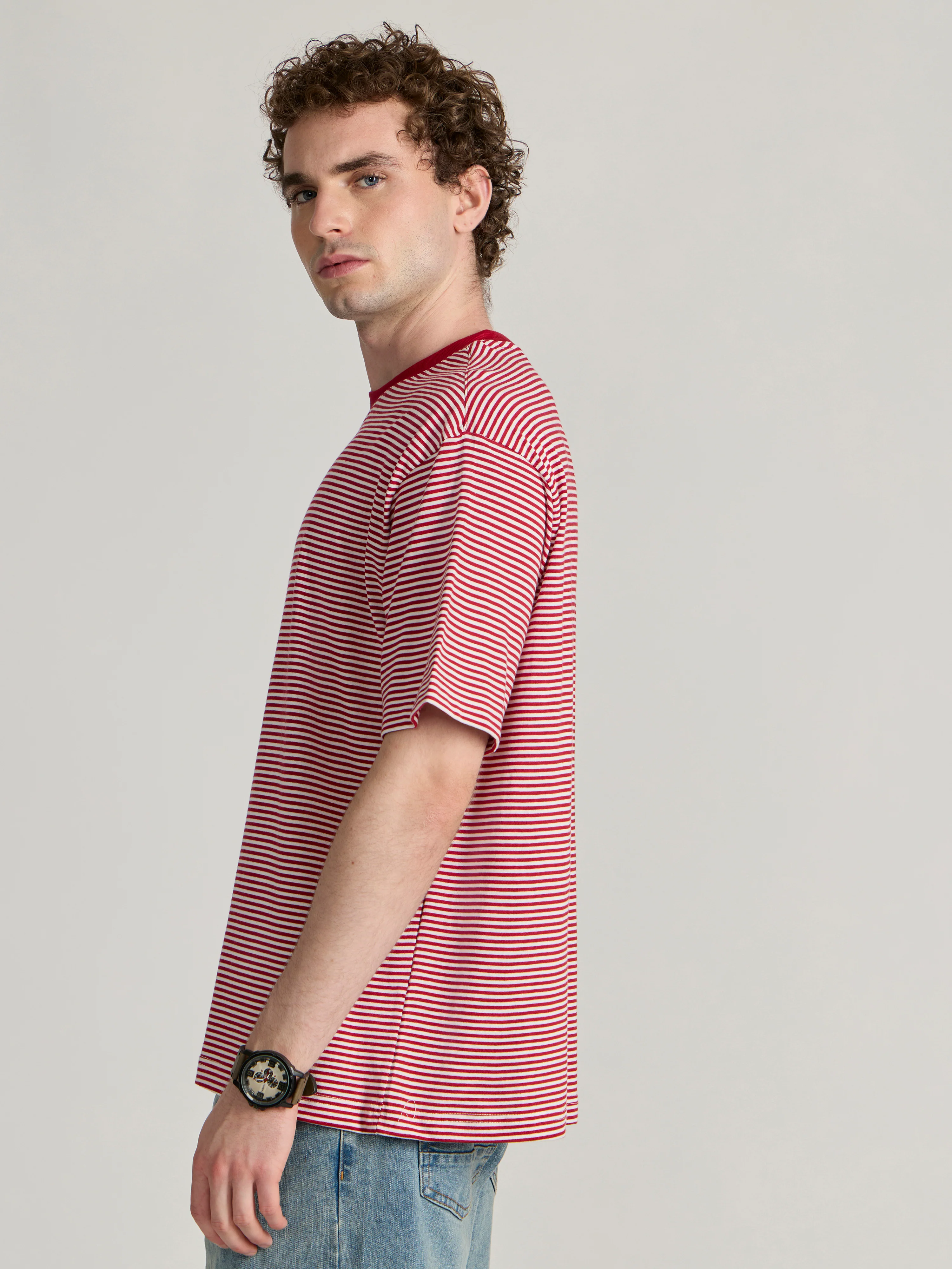 Ionathan - Striped Crew T-Shirt - Pink - Image 4