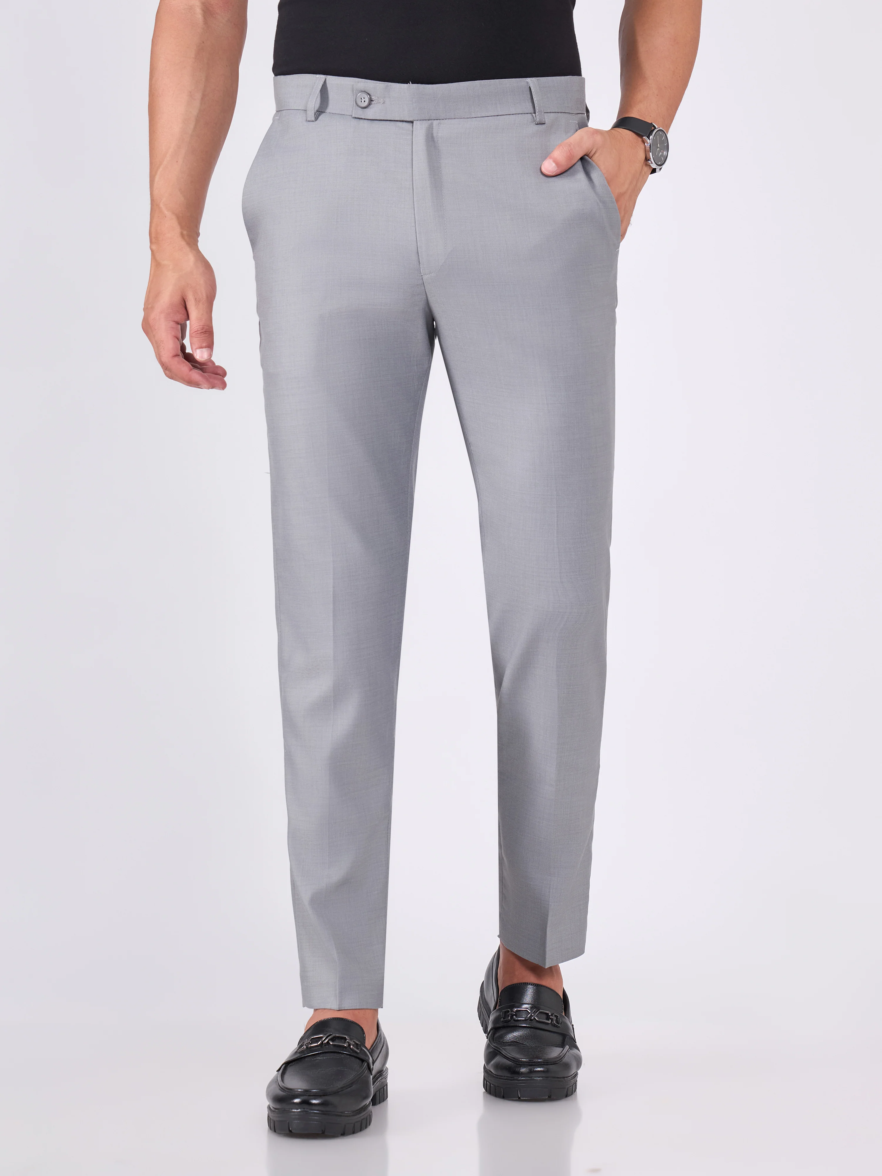 Itron - Skinny Fit Formal Pant - Grey