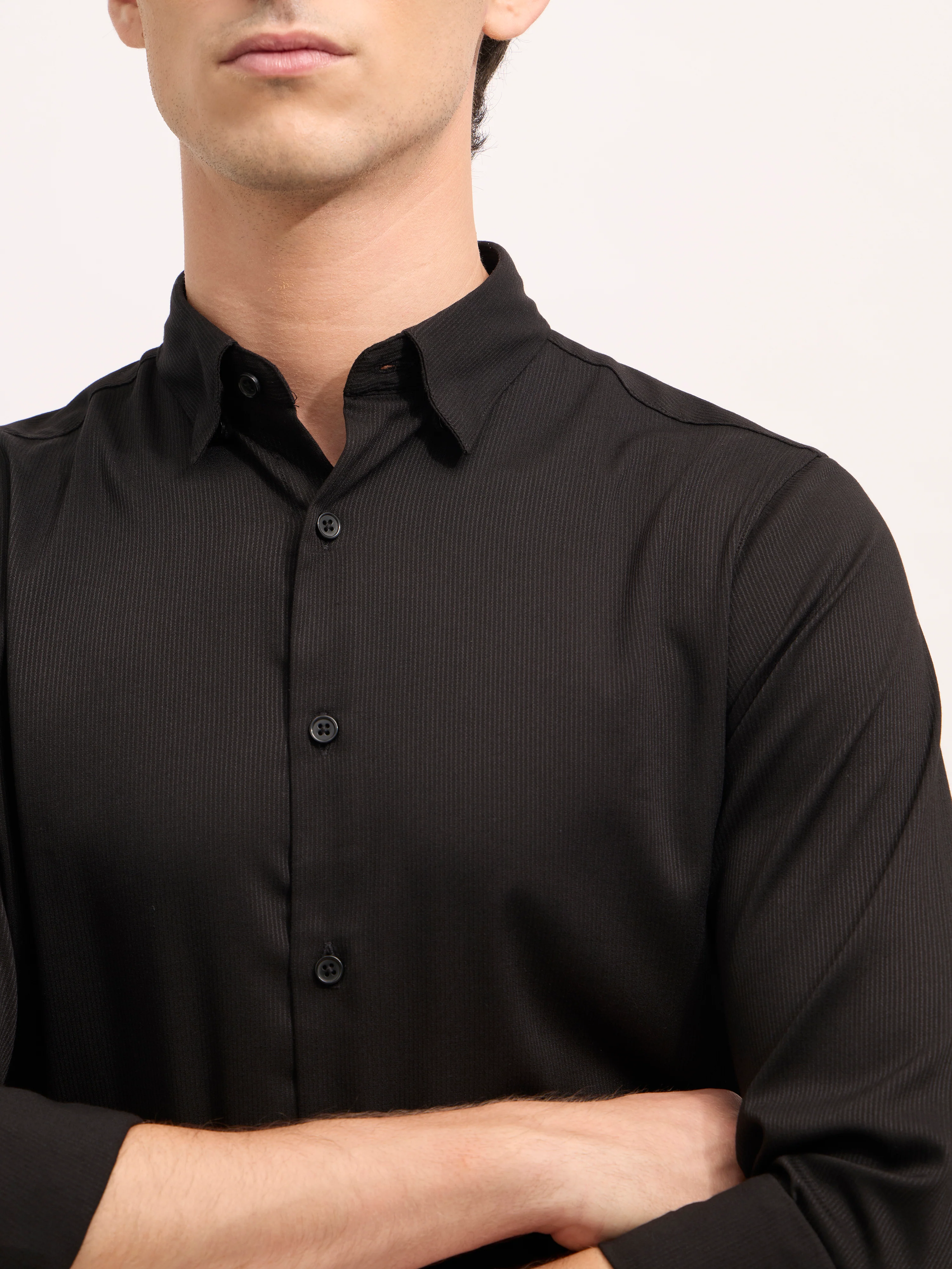 Ivar - Turkish Fit Striped Shirt - Black - Image 2