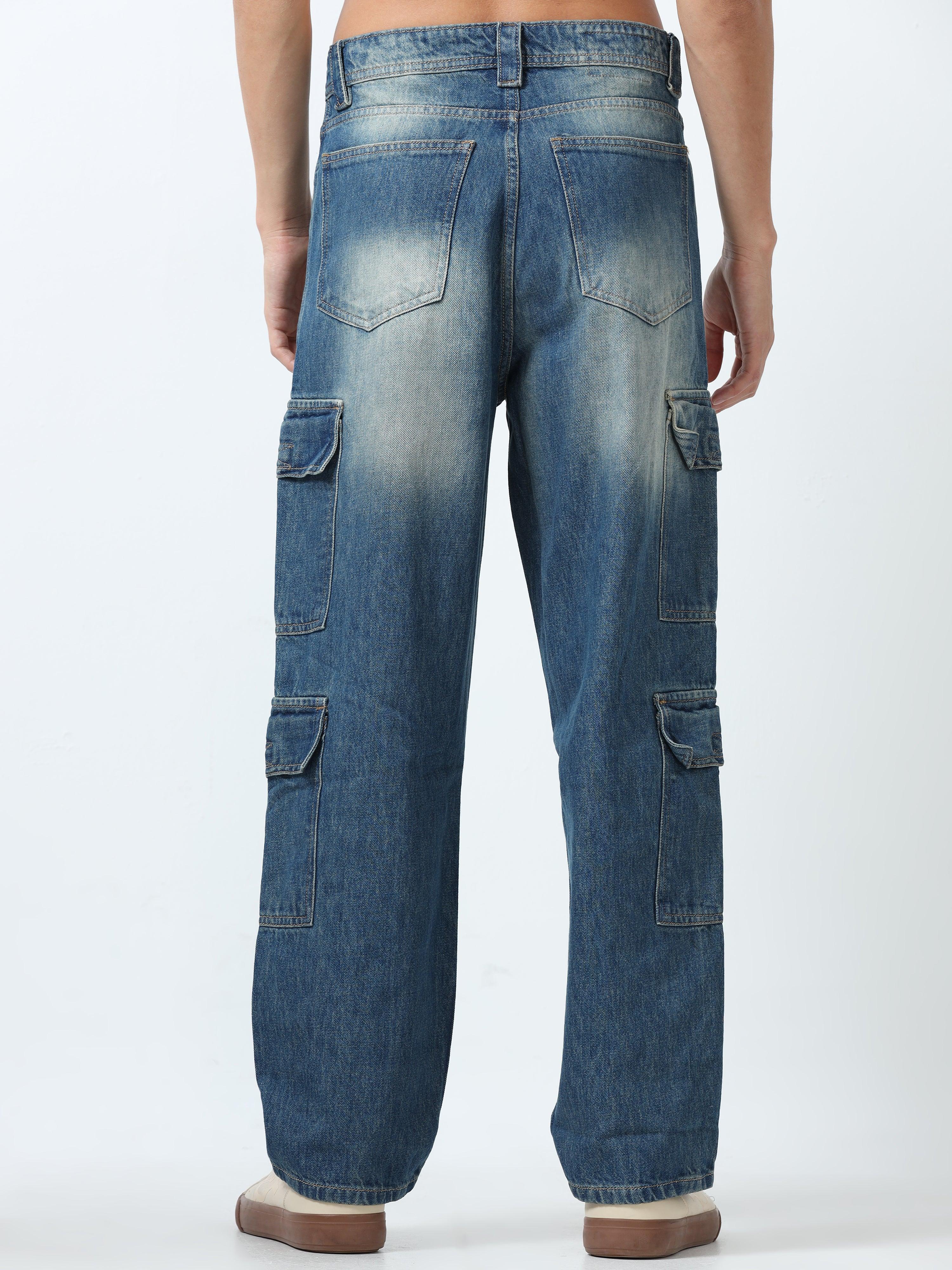 Jemima - Faded Relaxed Jeans - Blue - Image 5