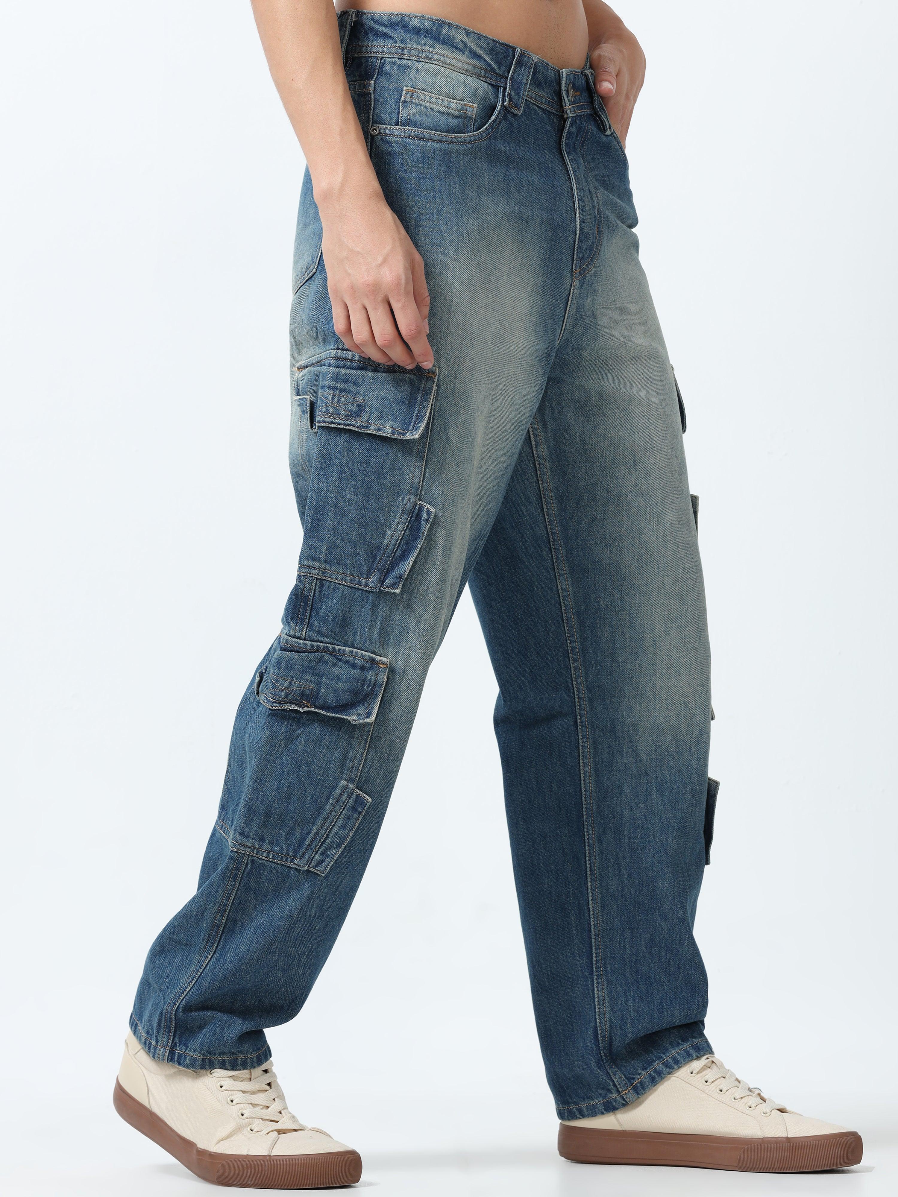 Jemima - Faded Relaxed Jeans - Blue - Image 6