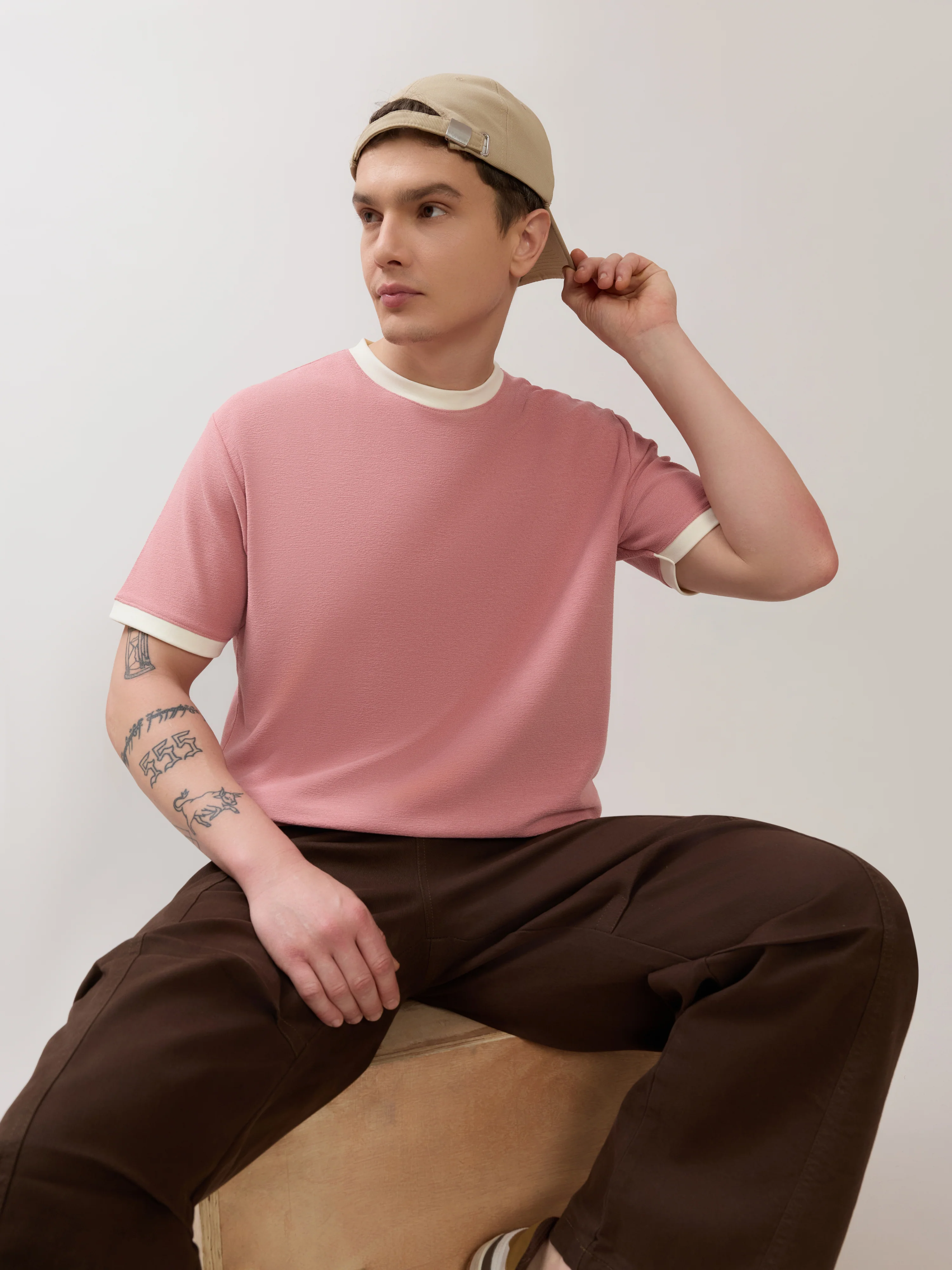 Karoon - Slim Fit Round-Neck T-Shirt - Pink - Image 2