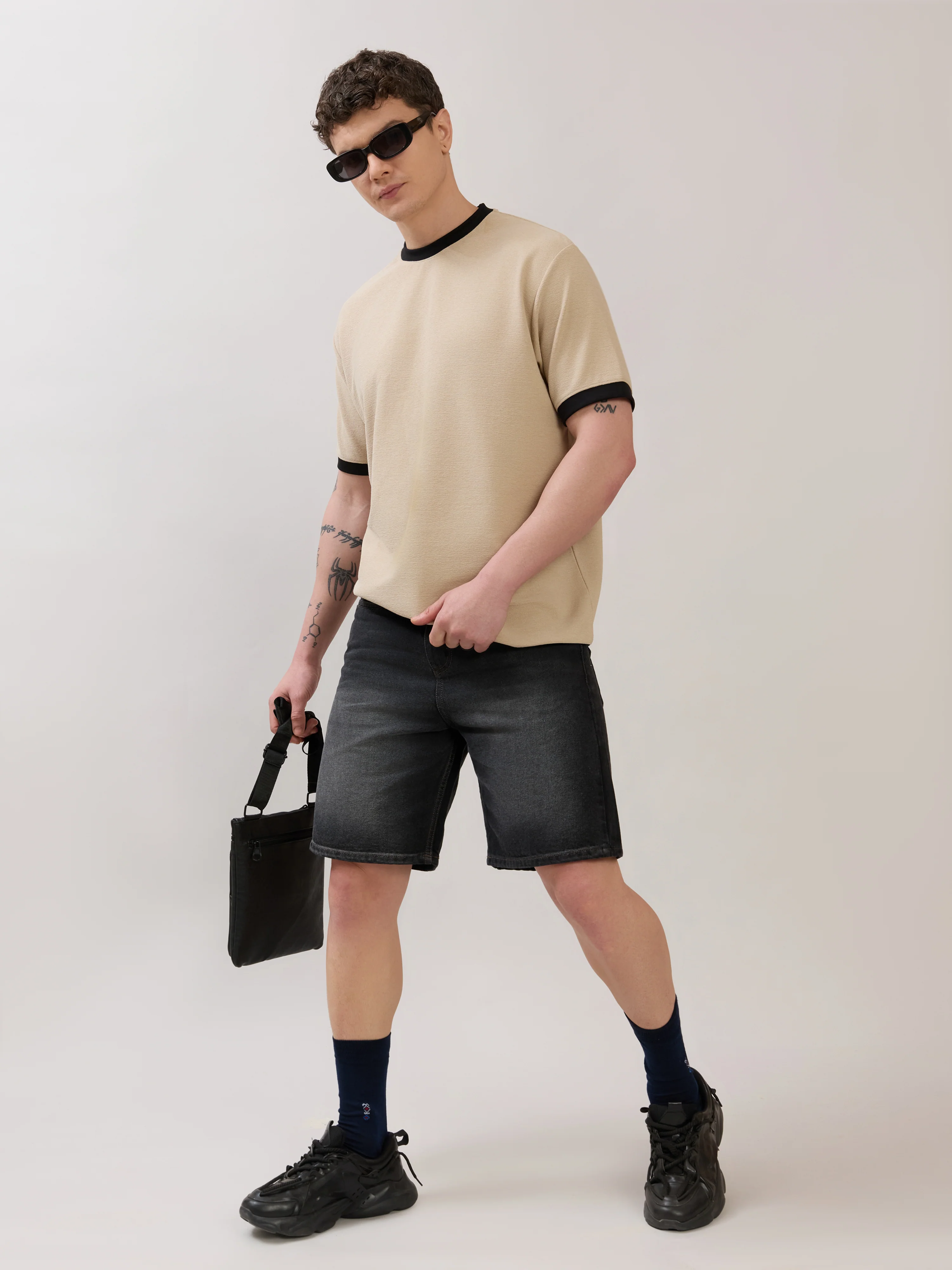 Karoon - Slim Fit Round-Neck T-Shirt - Sand - Image 2