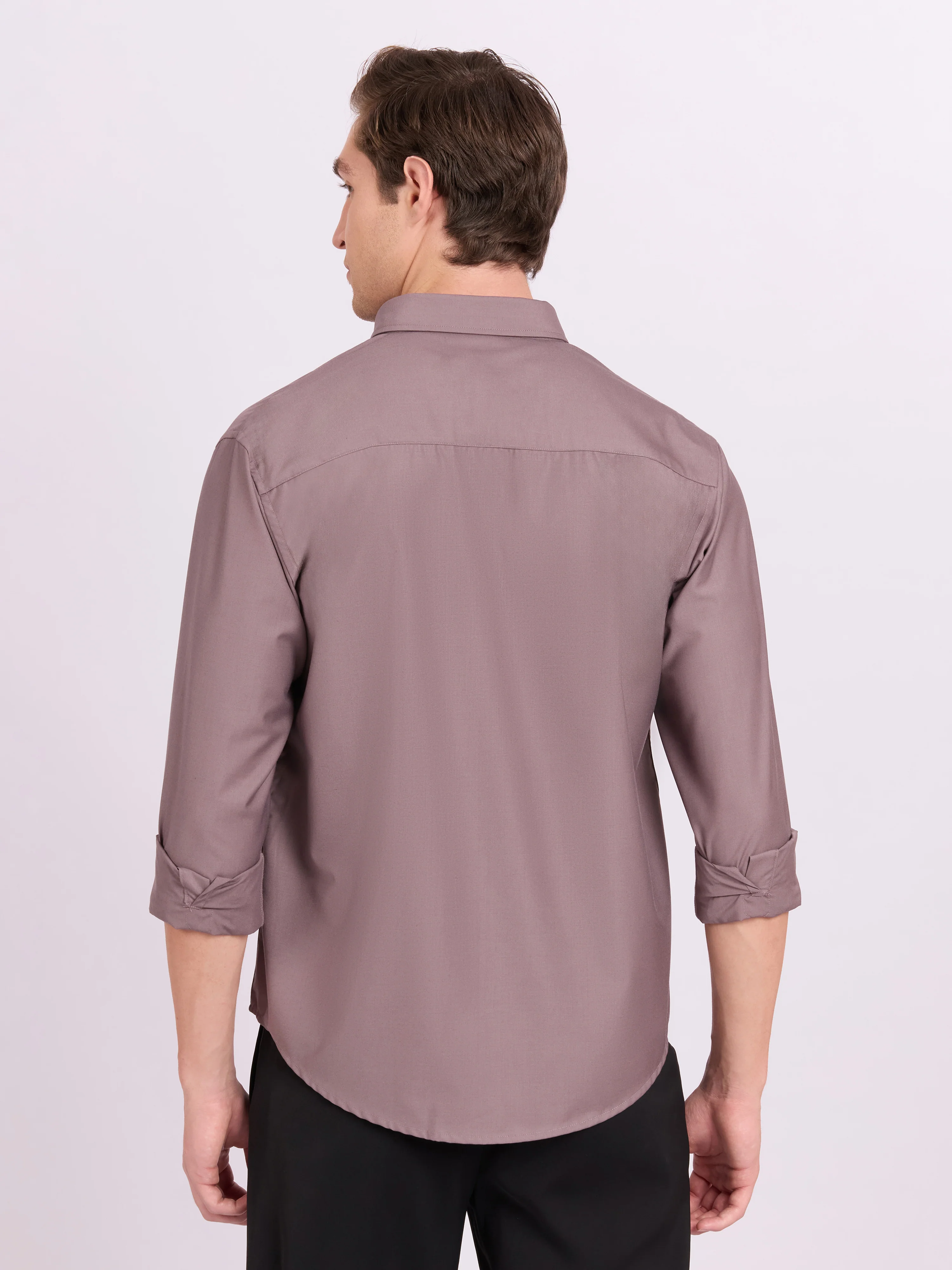 Lololo - Relaxed Fit Plain Shirt - Elderberry - Image 6
