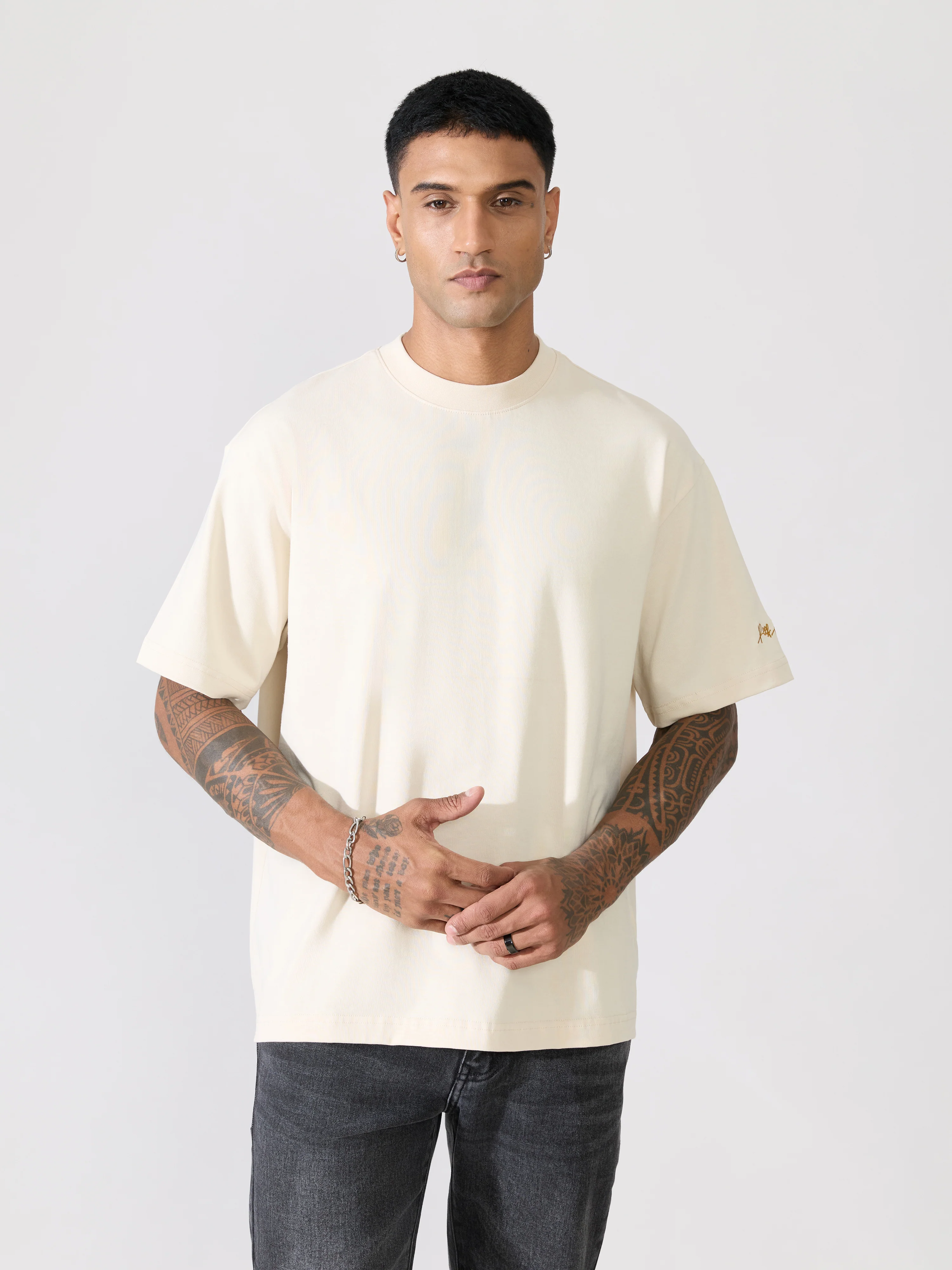 Loveex - Energy Flows Graphic Back Print Cream T-Shirt - Image 5