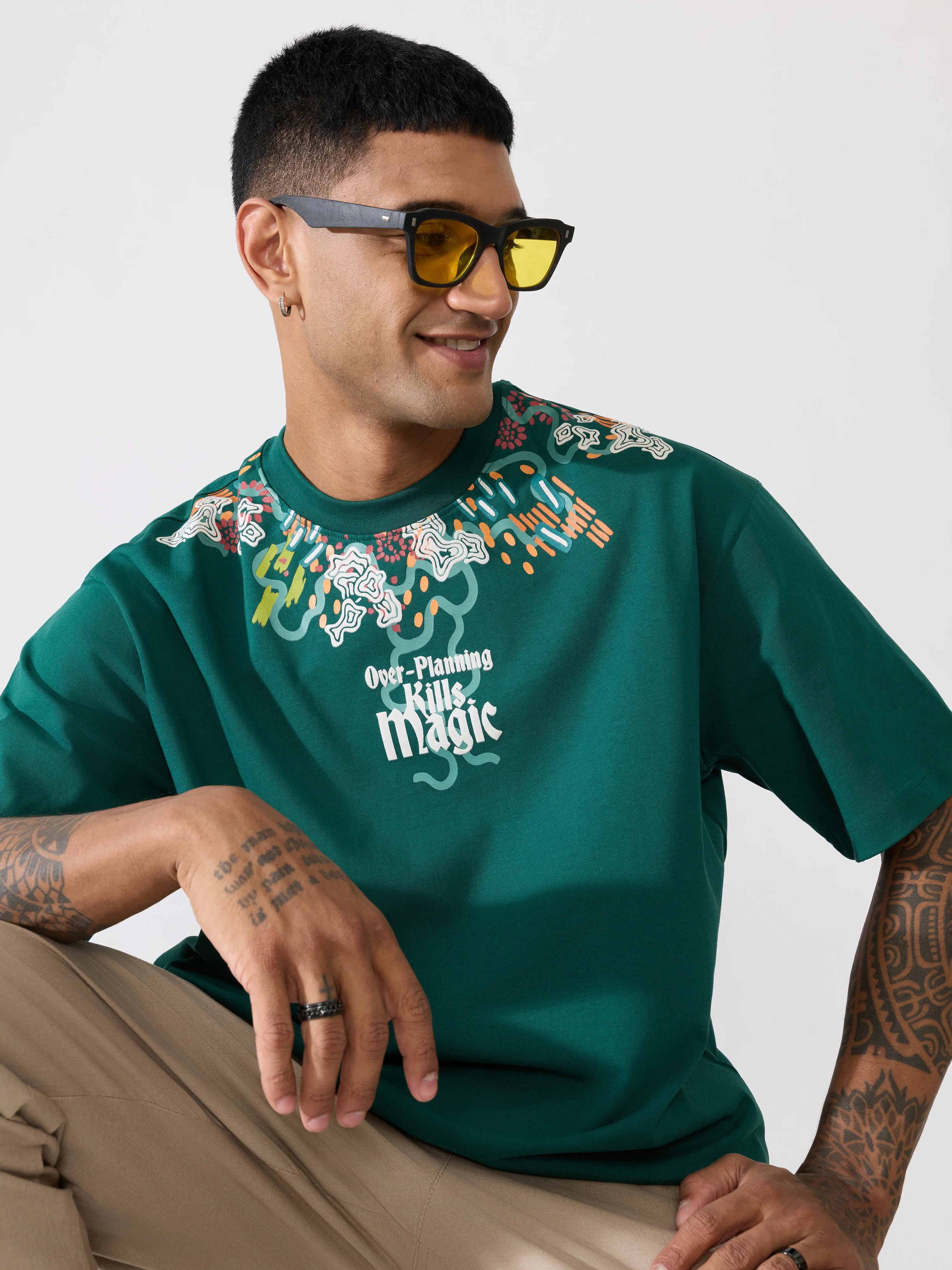 Loveex - OverPlanning Kills Magic Graphic Green T-Shirt