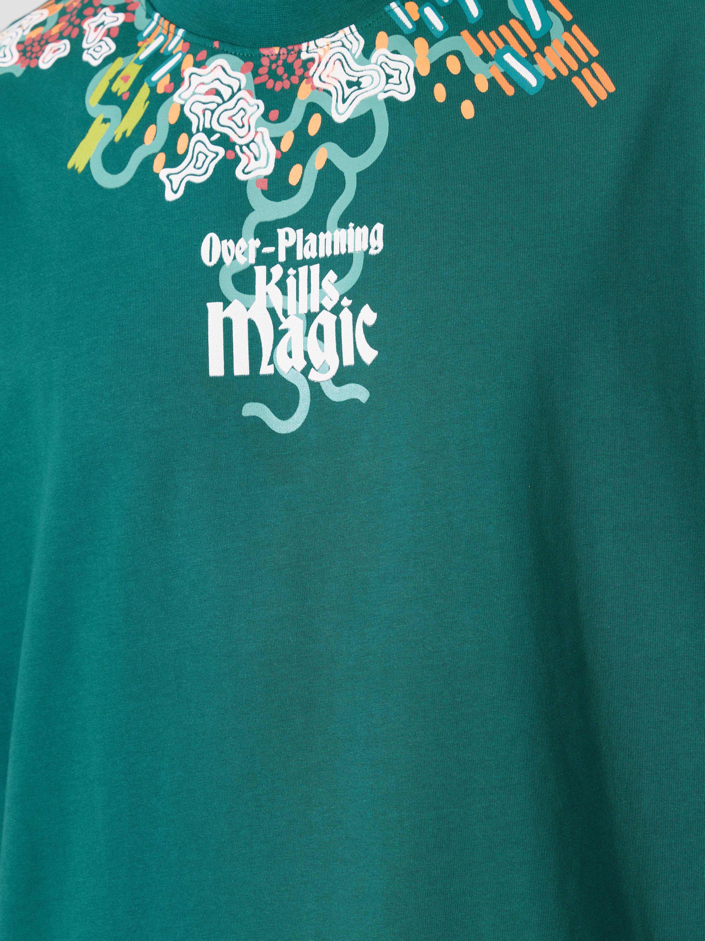 Loveex - OverPlanning Kills Magic Graphic Green T-Shirt - Image 4