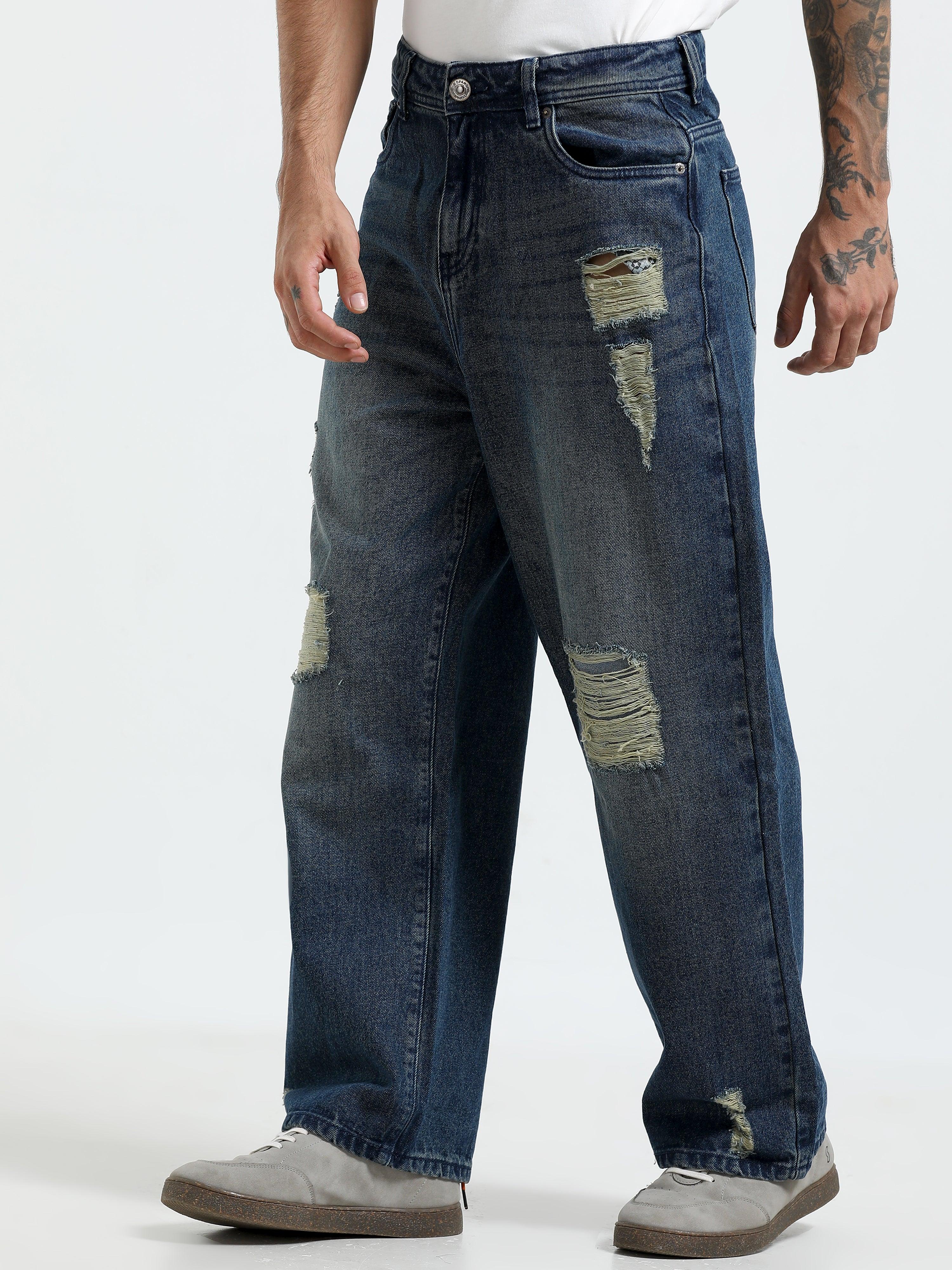 Mara Loose Jeans - Blue Patch - Image 5