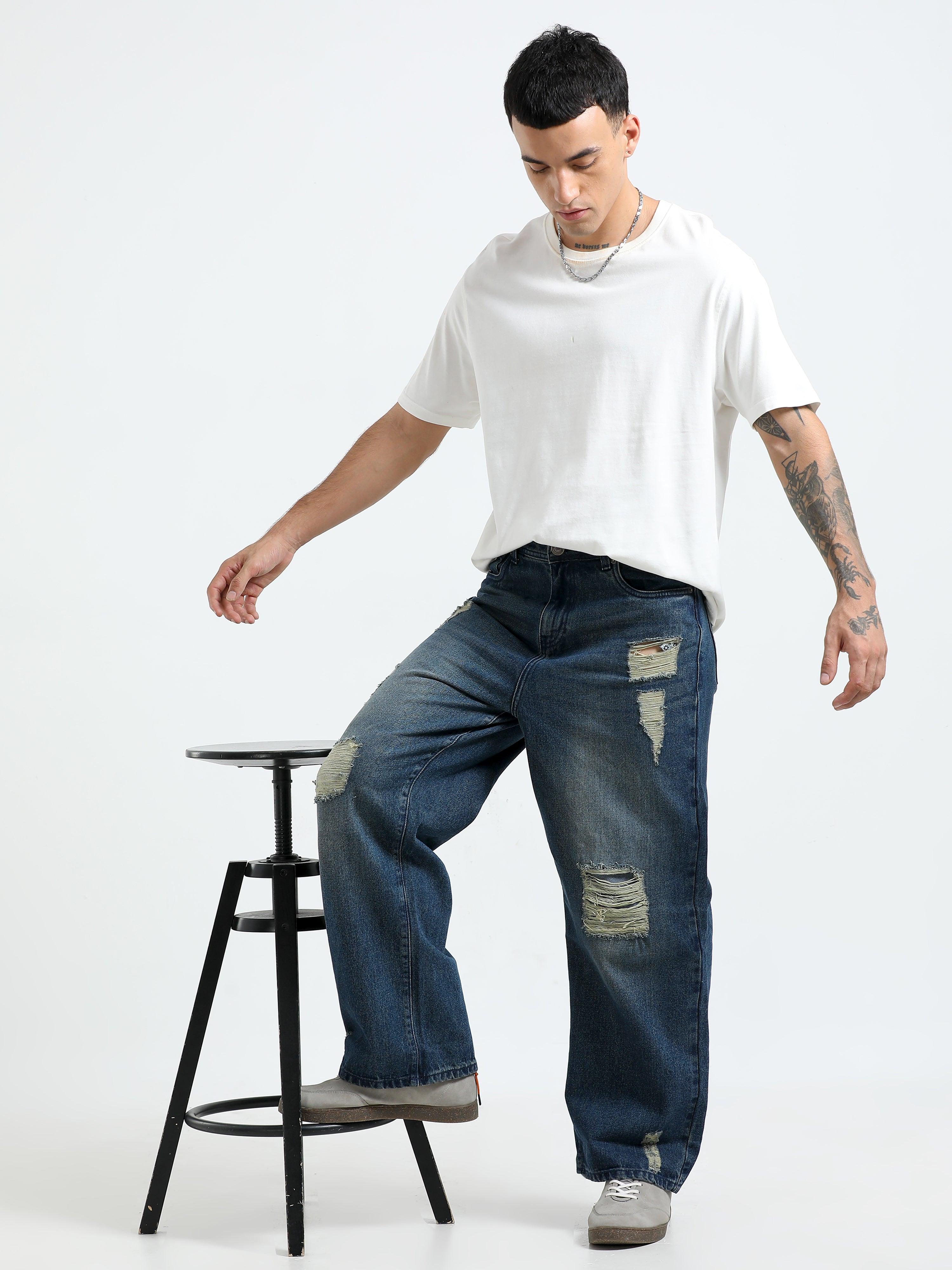 Mara Loose Jeans - Blue Patch - Image 6