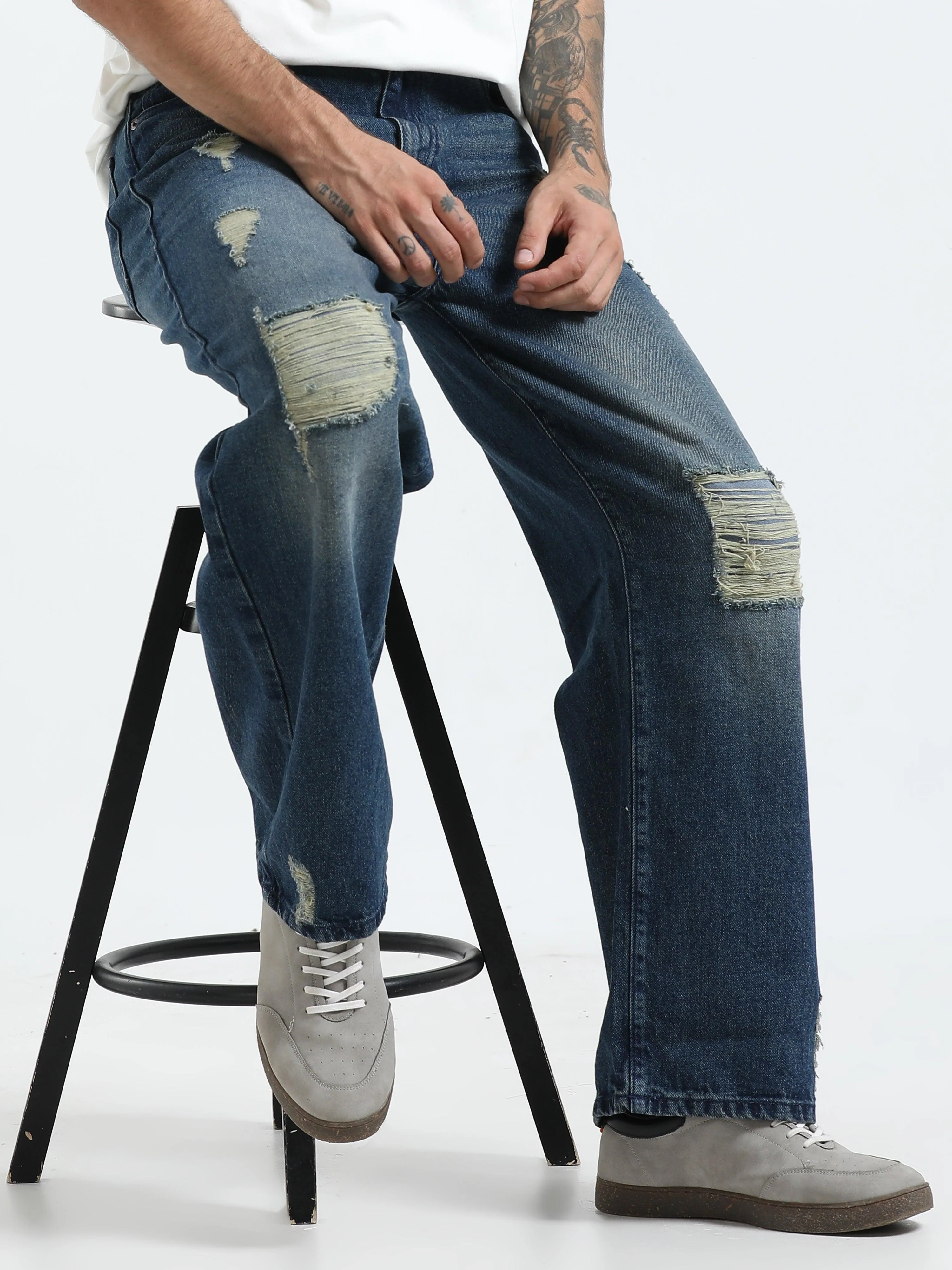 Mara Loose Jeans - Blue Patch - Image 7