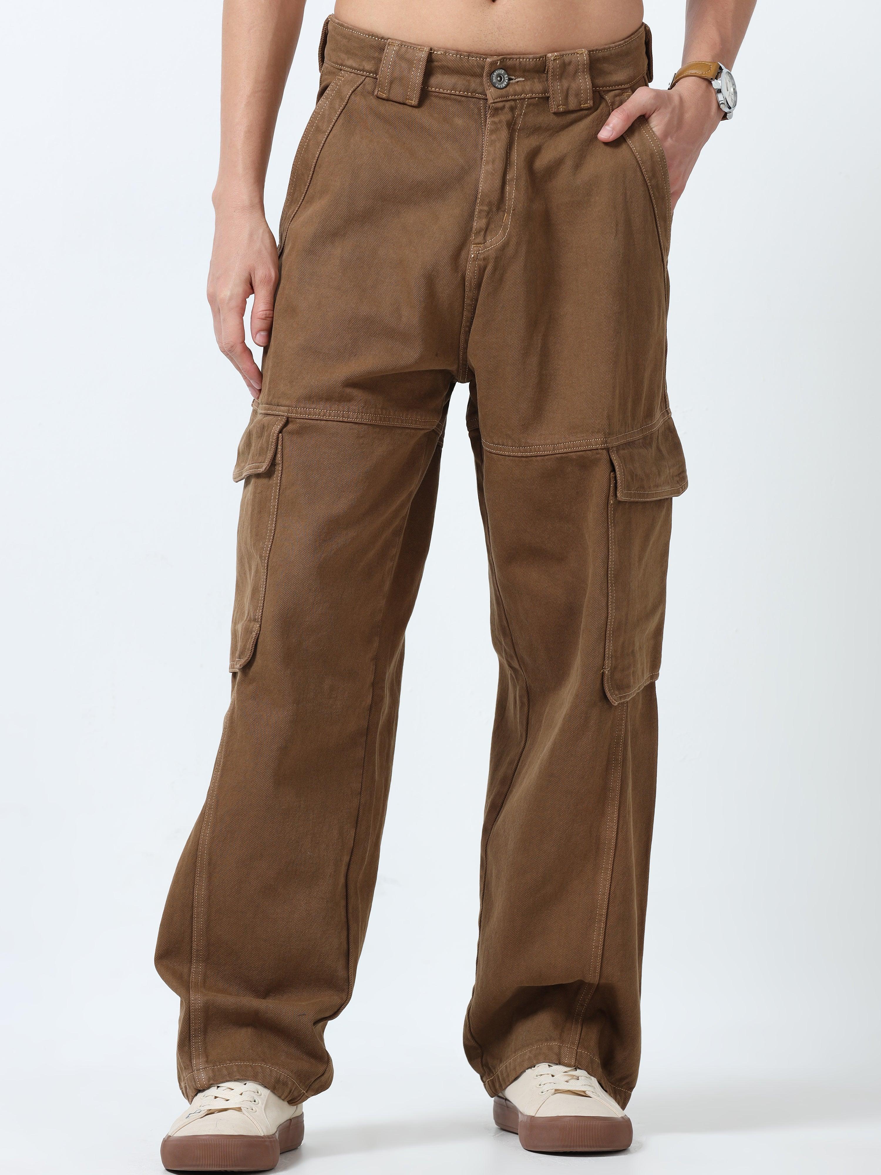 Maverick - Baggy Cargo Jeans - Dark Brown - Image 3