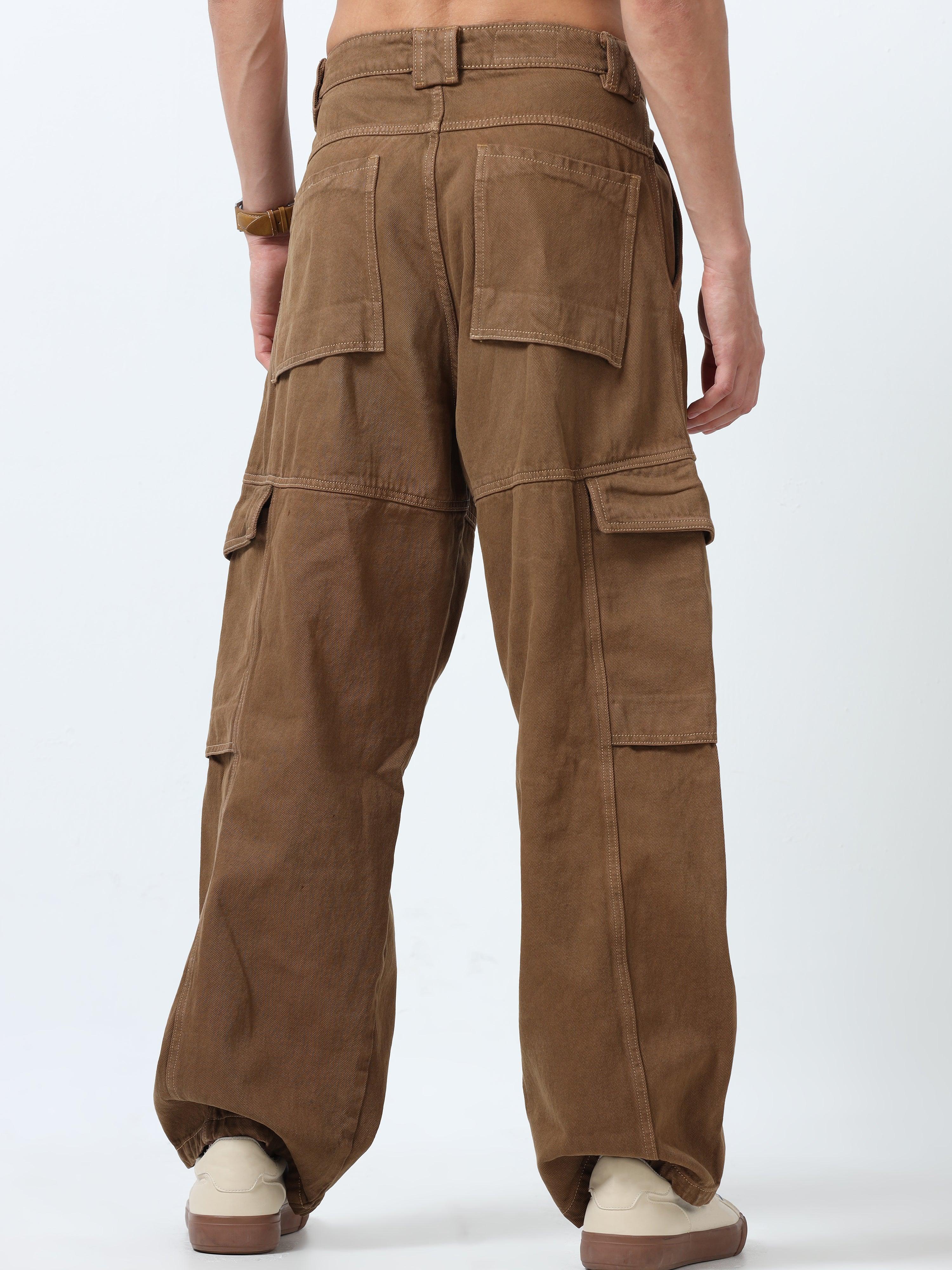 Maverick - Baggy Cargo Jeans - Dark Brown - Image 5