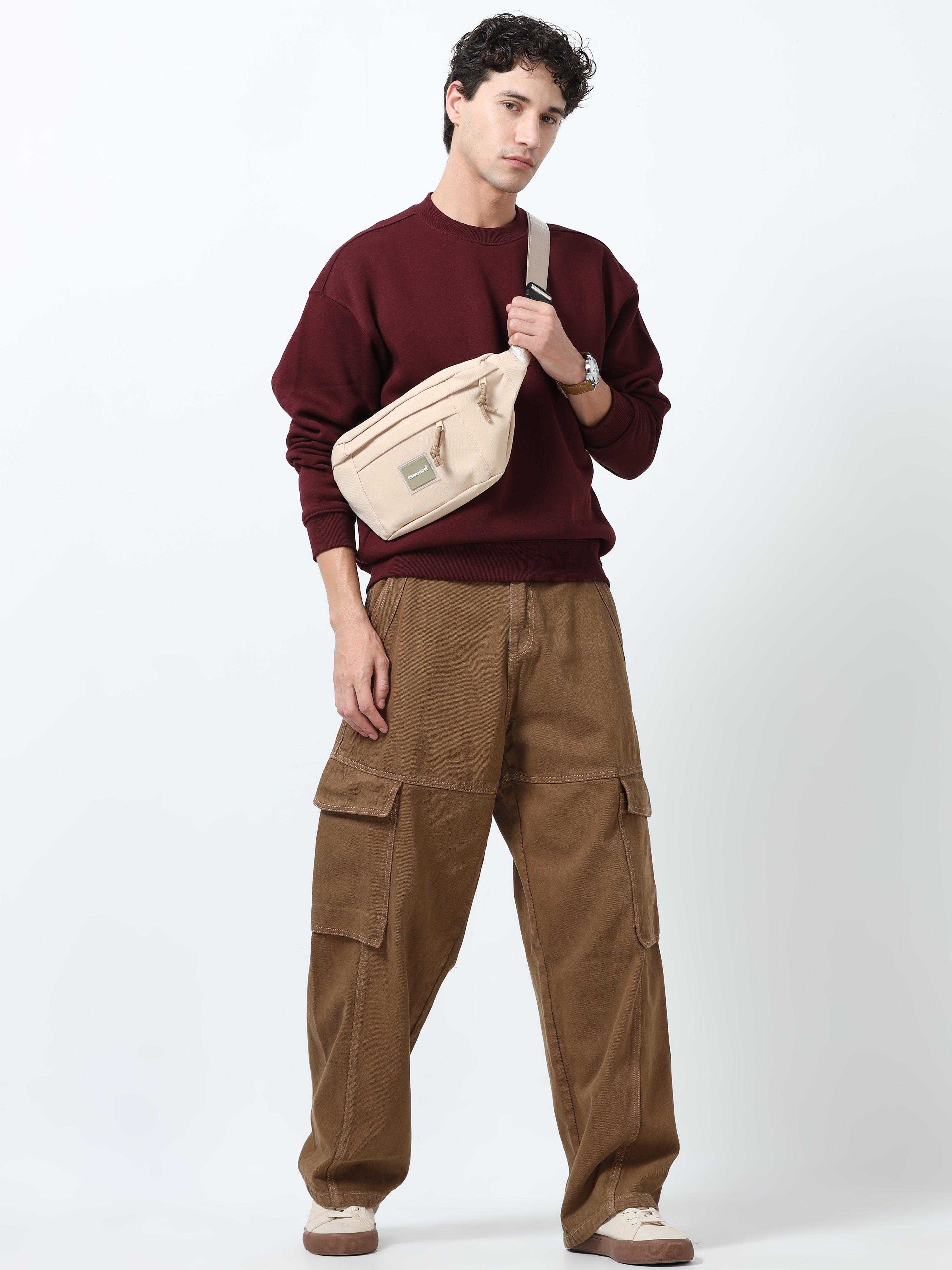 Maverick - Baggy Cargo Jeans - Dark Brown - Image 7