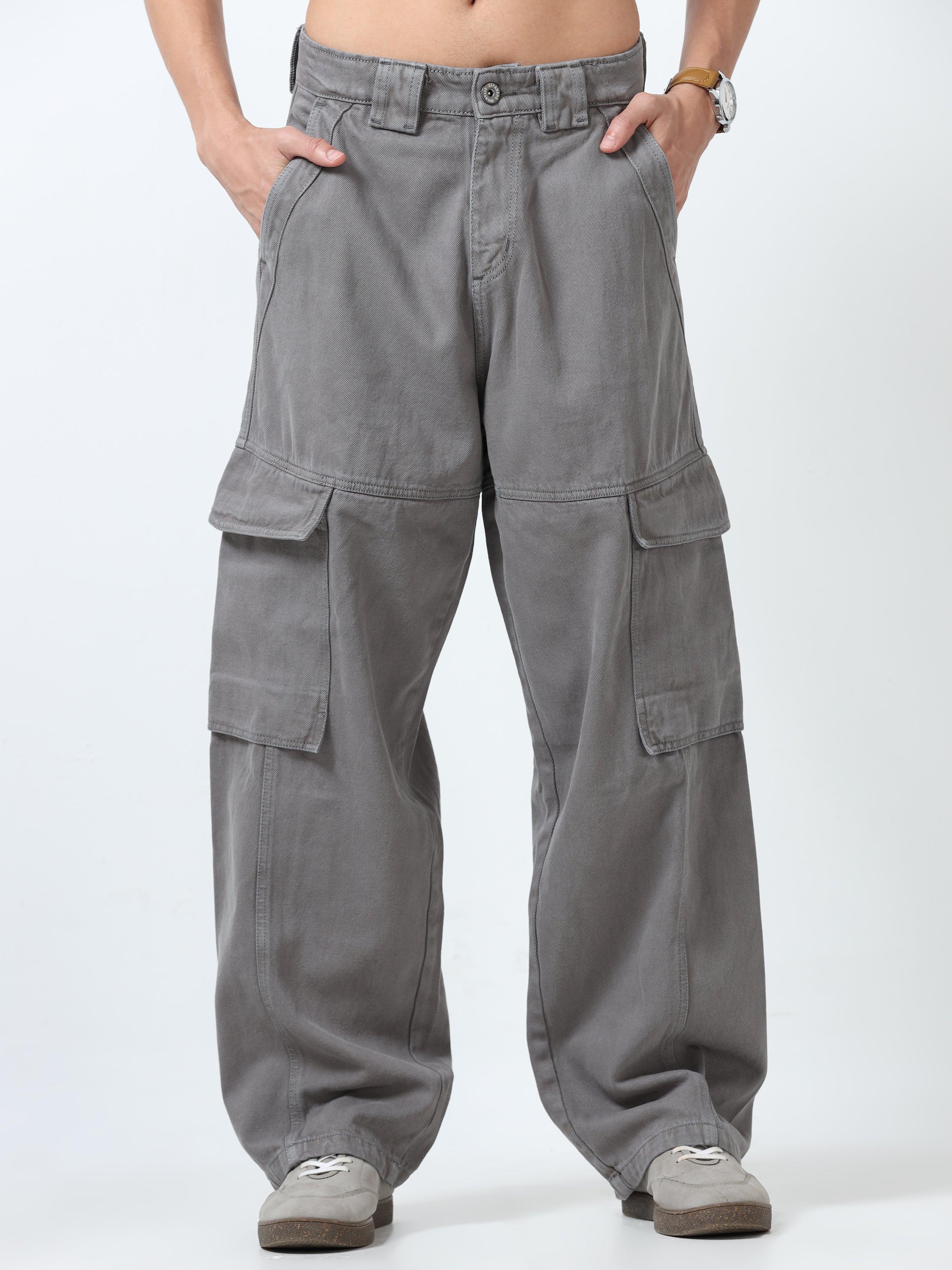 Maverick - Baggy Cargo Jeans - Grey - Image 3
