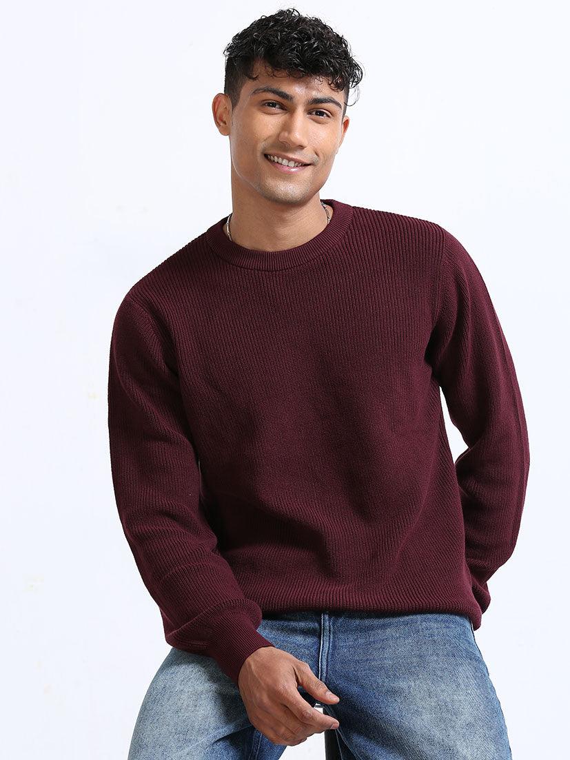 Men's Burgundy Sweater - Image 5