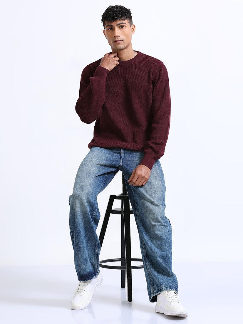 Men's Burgundy Sweater - Image 7