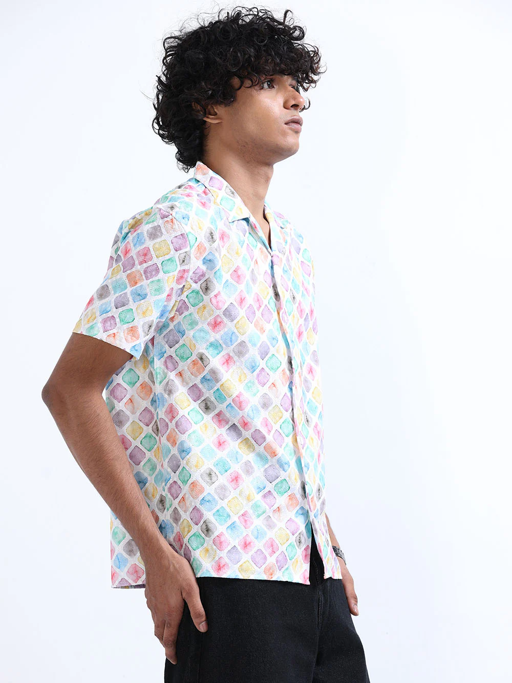 Men's Multicolor Cuban Collar Embroidered shirt - Image 5