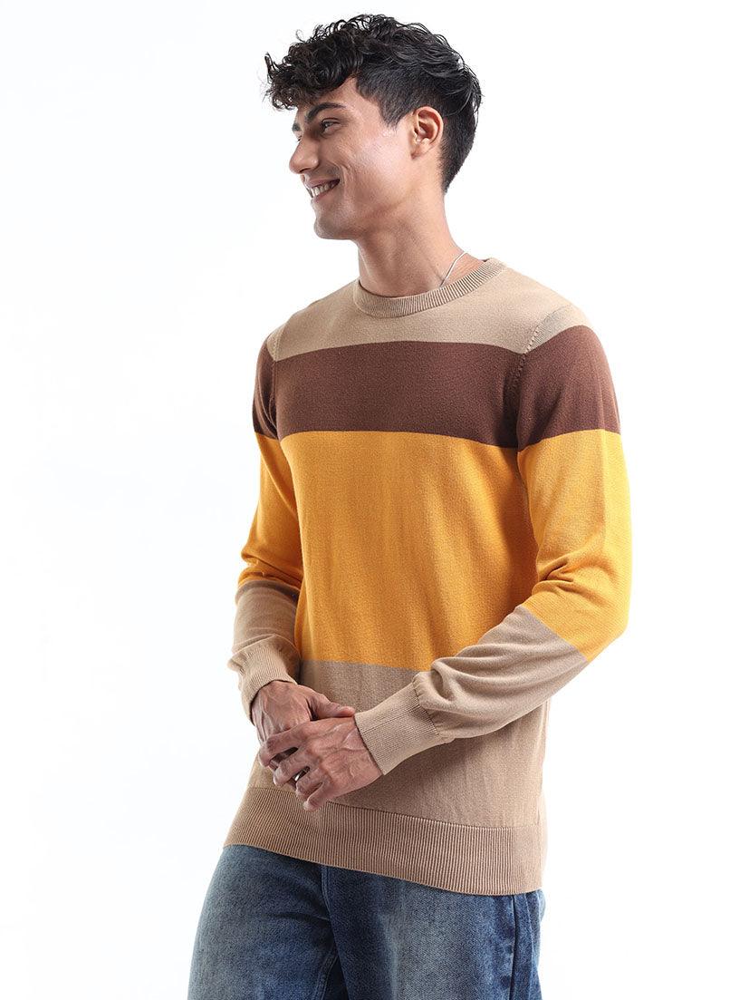 Men's Multicolor Striped Sweater - Image 3