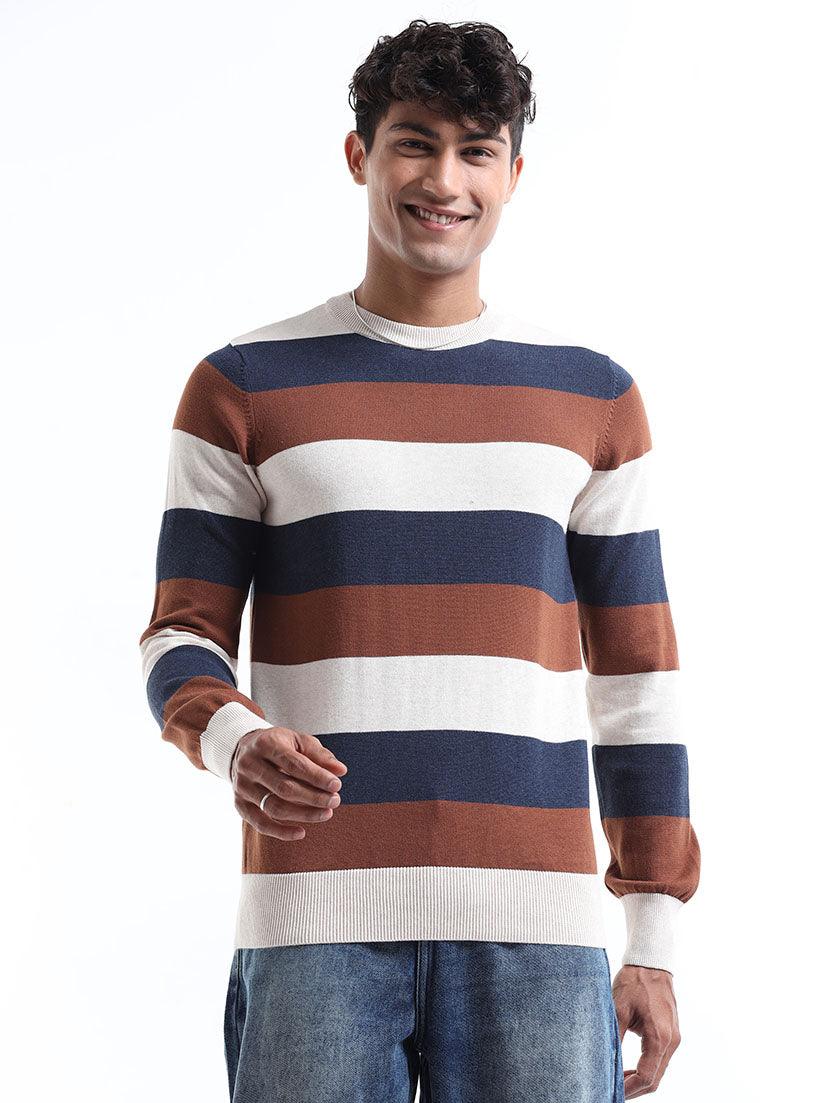Men's Multicolor Striped Sweater - Image 4
