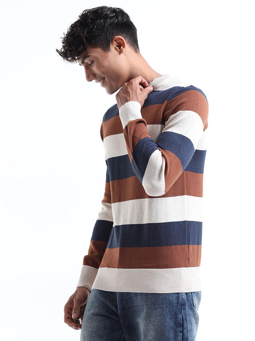 Men's Multicolor Striped Sweater - Image 5