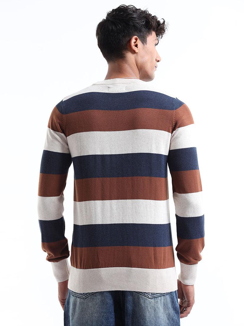 Men's Multicolor Striped Sweater - Image 6