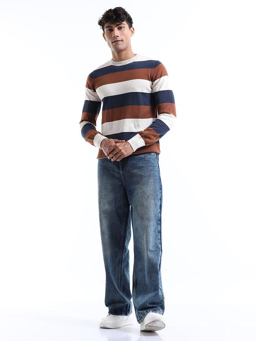 Men's Multicolor Striped Sweater - Image 7