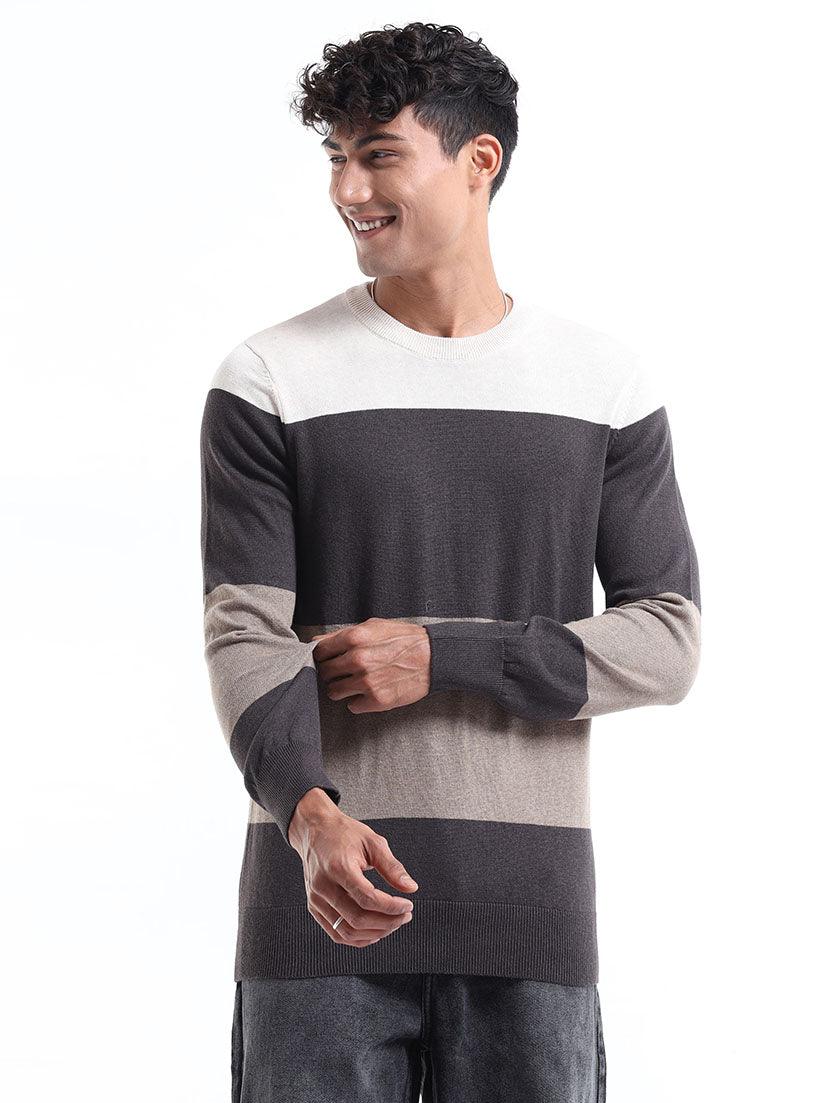 Men's Multicolor Striped Sweater - Image 3