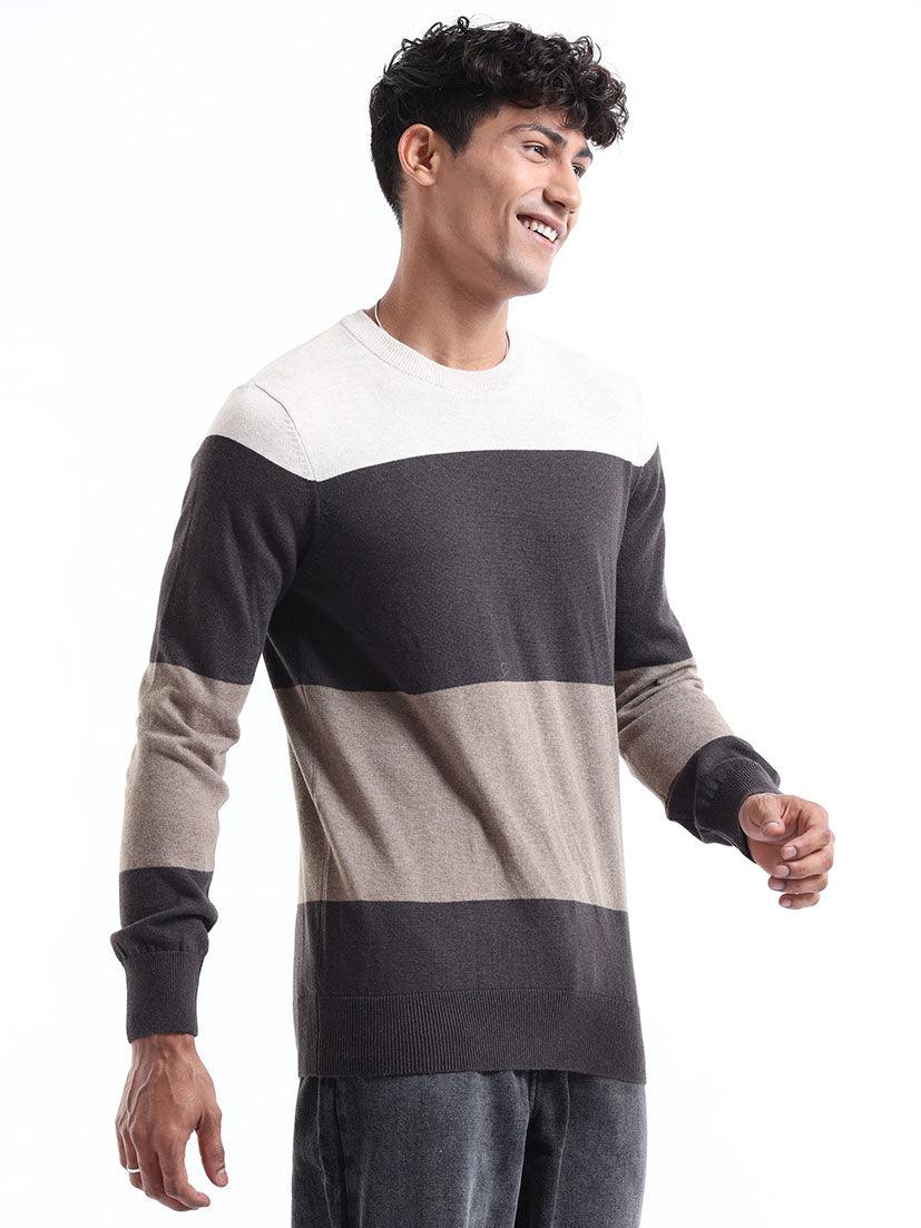 Men's Multicolor Striped Sweater - Image 4