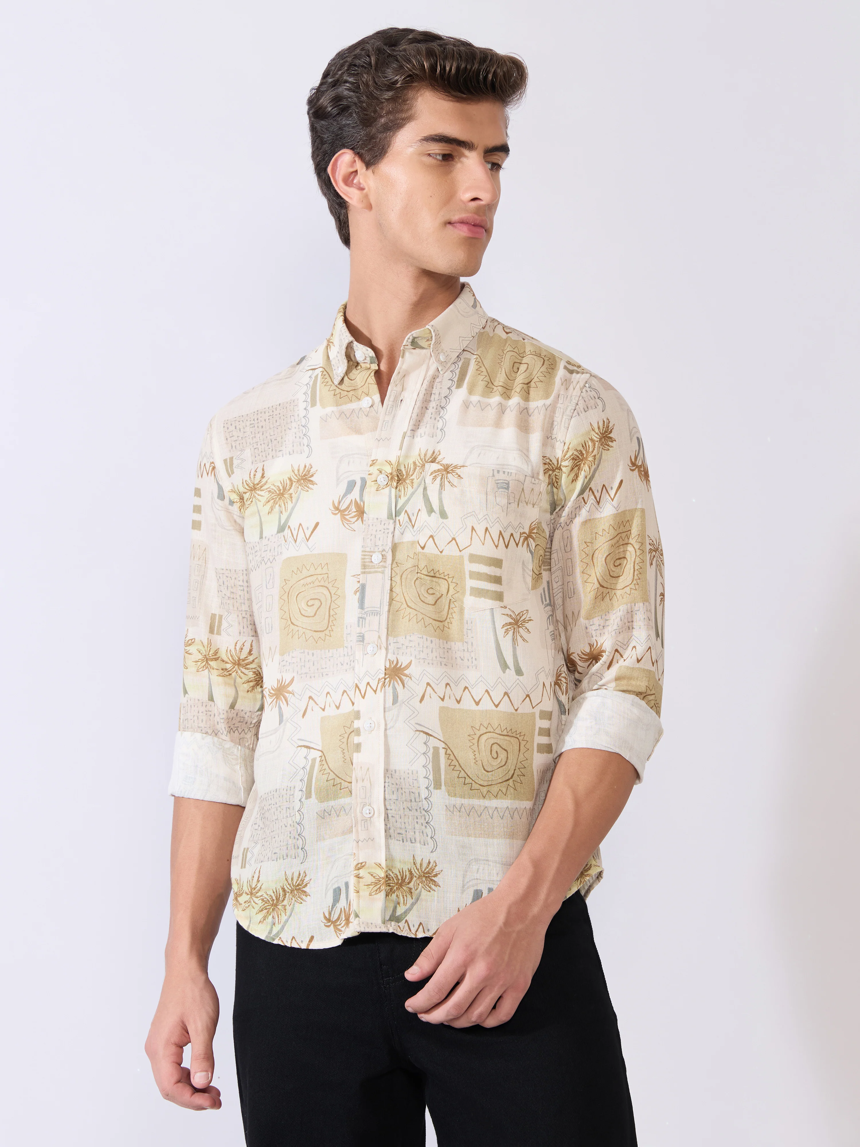Mitaka - Relaxed Printed Shirt - Ecru - Image 6