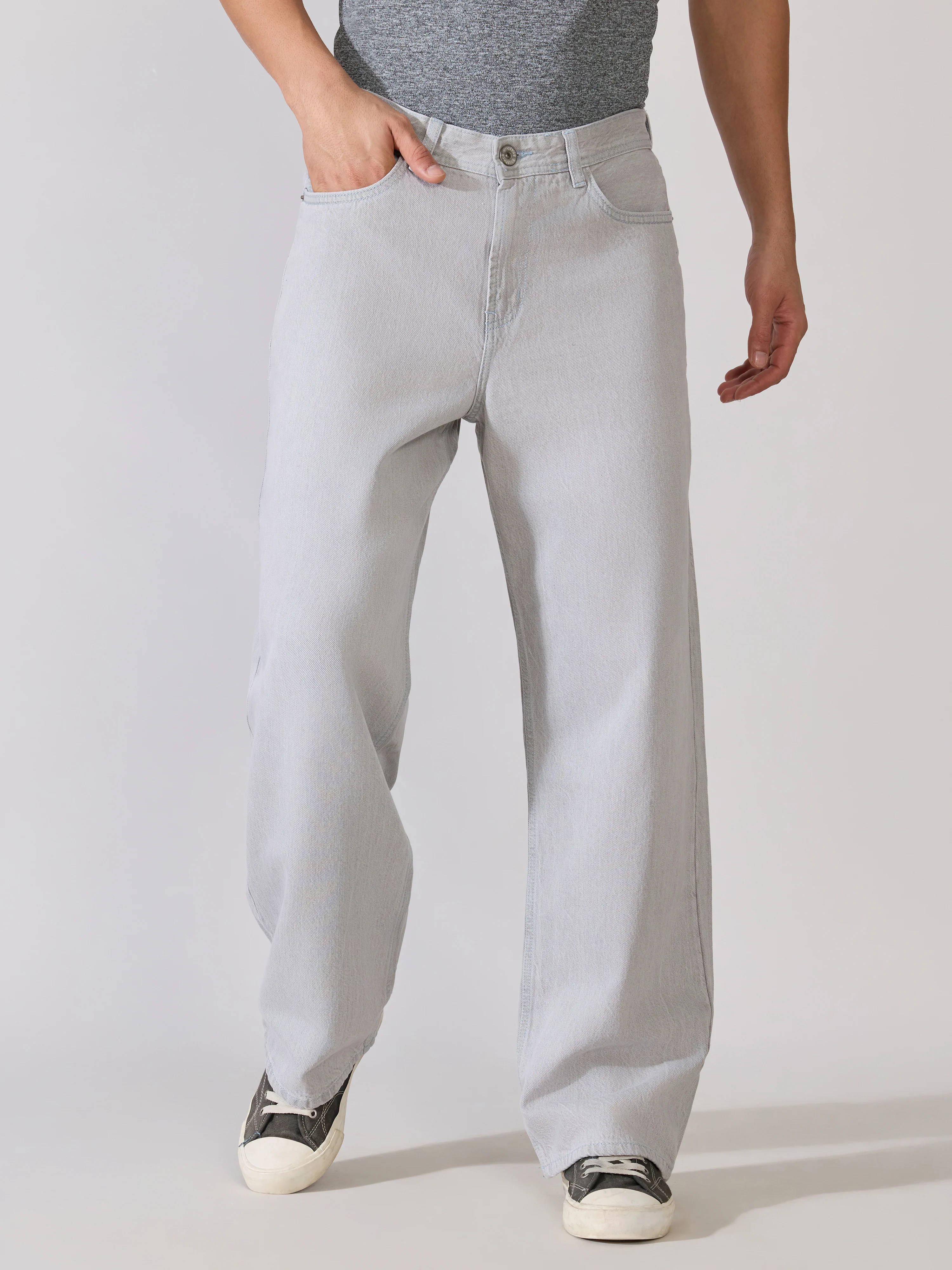 Modoin - Wide Jeans - Grey - Image 3