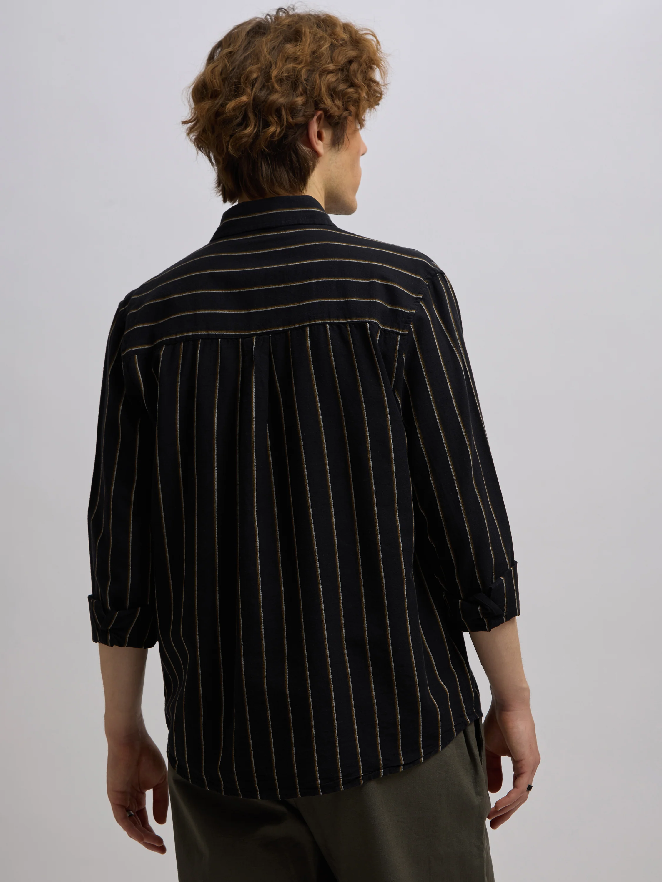 Mosty - Regular fit striped shirt - Black - Image 6