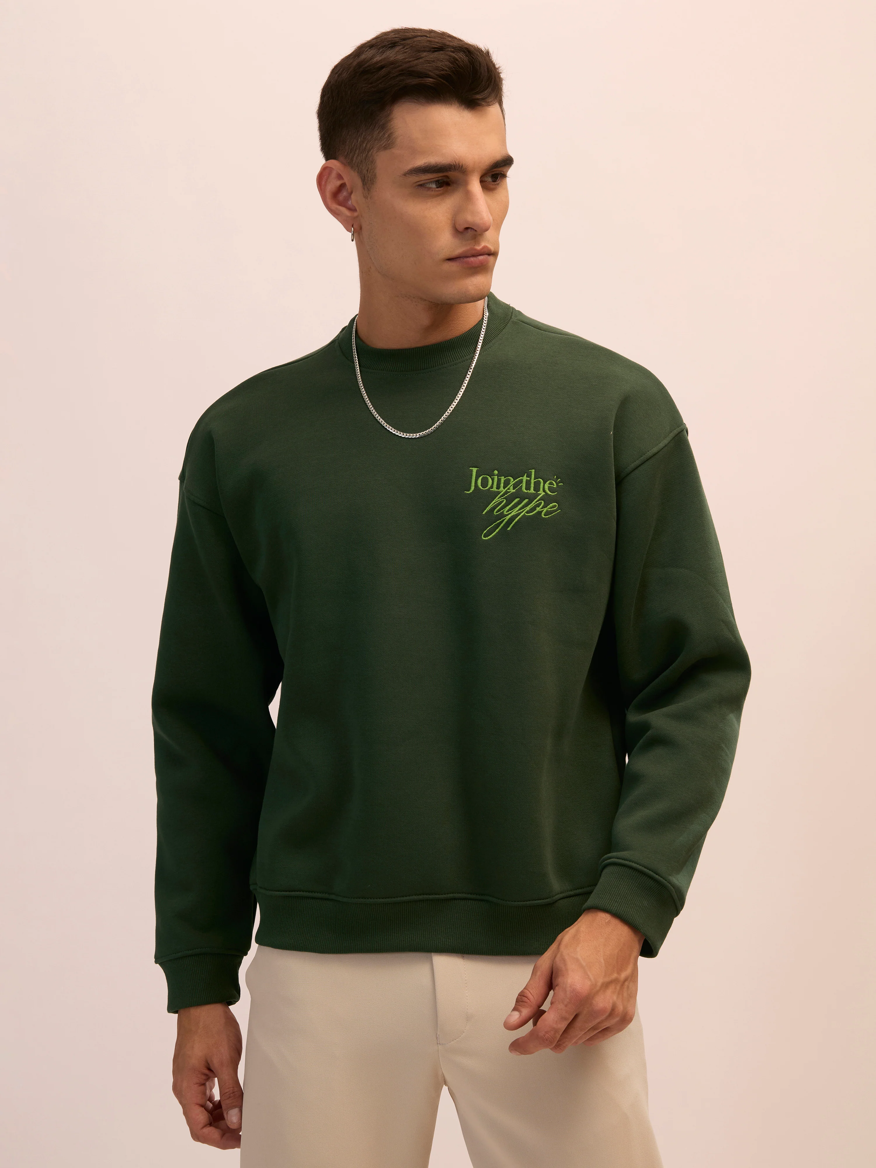 Nagant - Full Sleeve Fleeced Sweater Tee - Forest Green