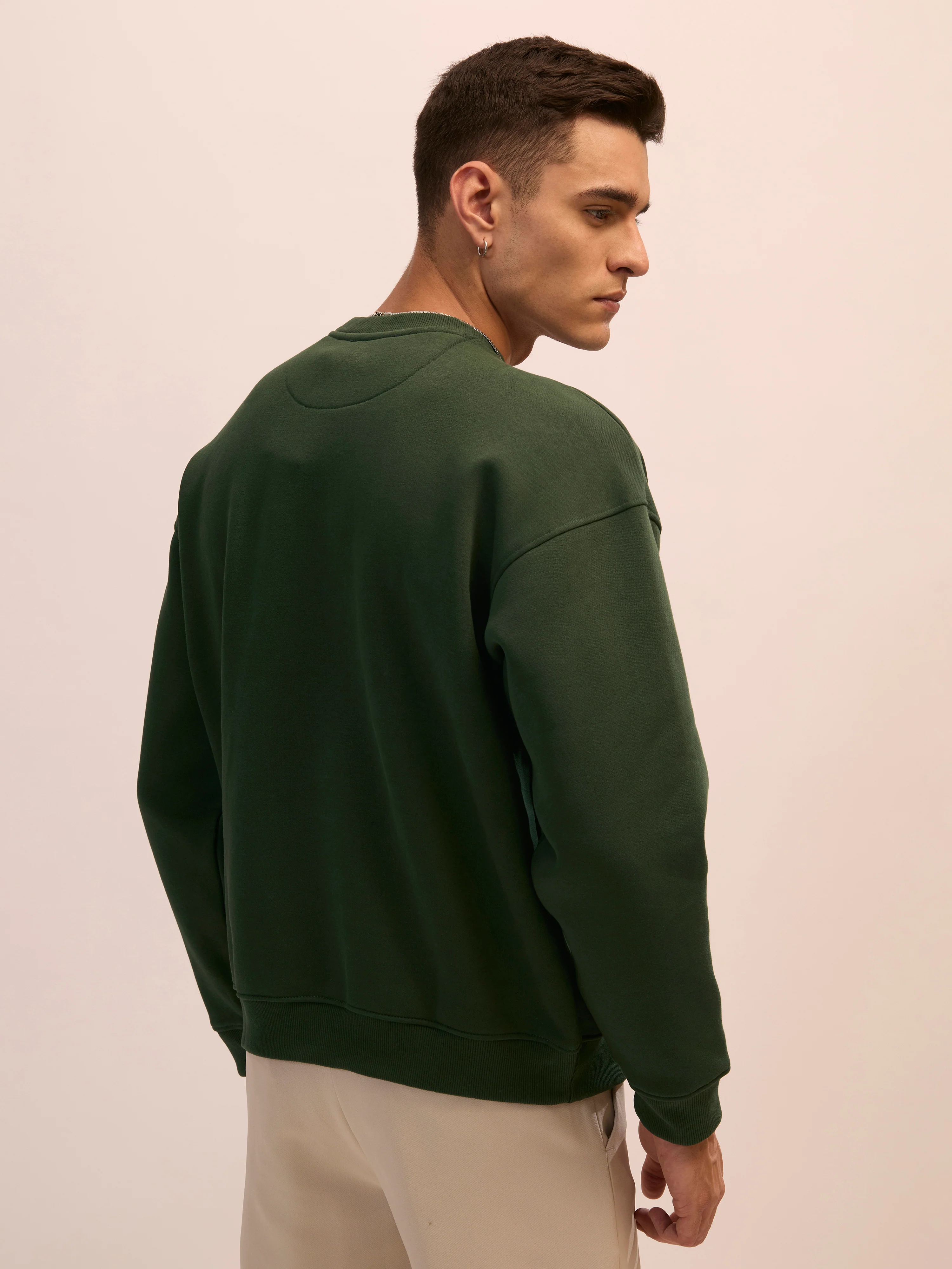 Nagant - Full Sleeve Fleeced Sweater Tee - Forest Green - Image 2