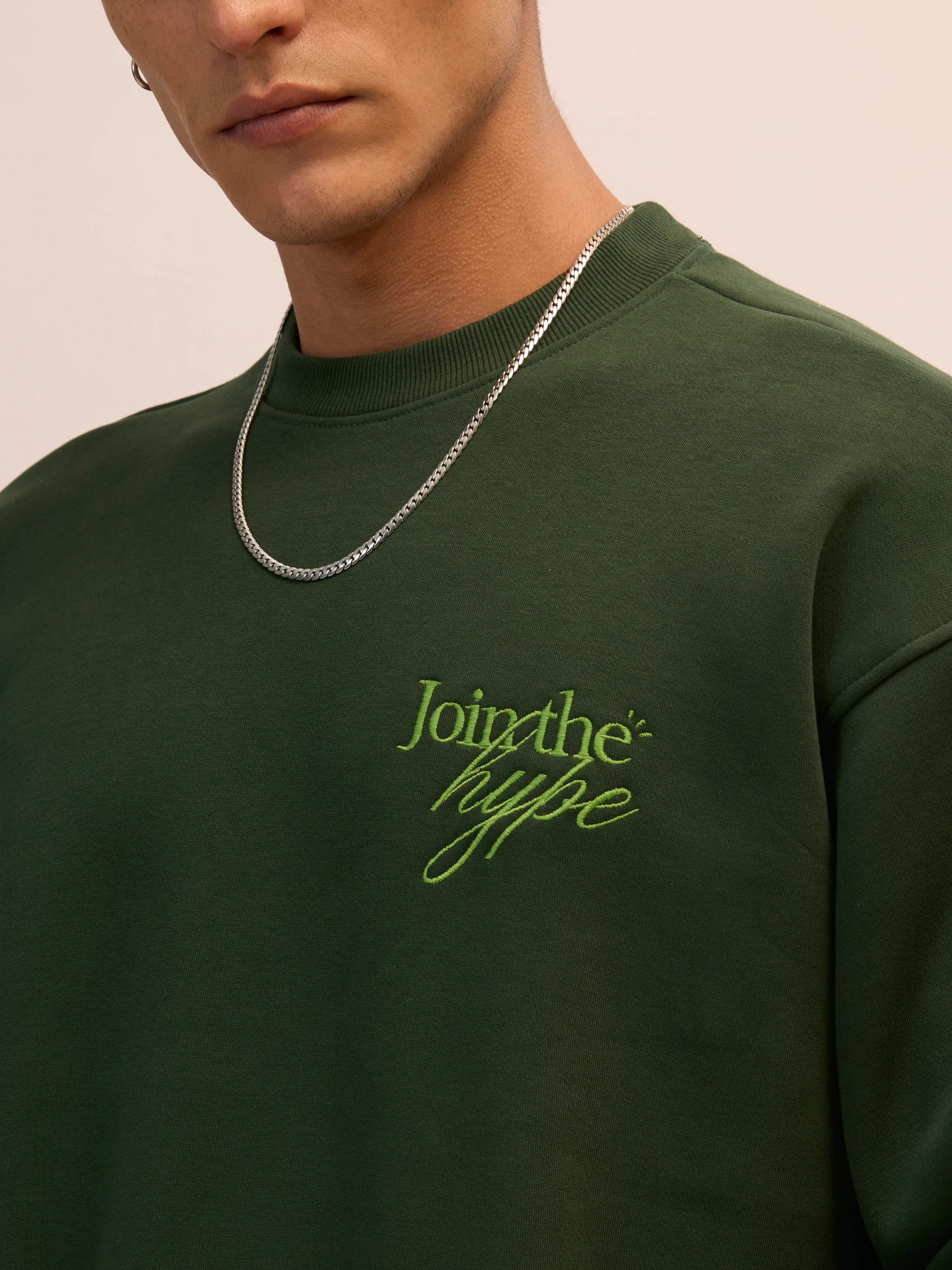 Nagant - Full Sleeve Fleeced Sweater Tee - Forest Green - Image 3