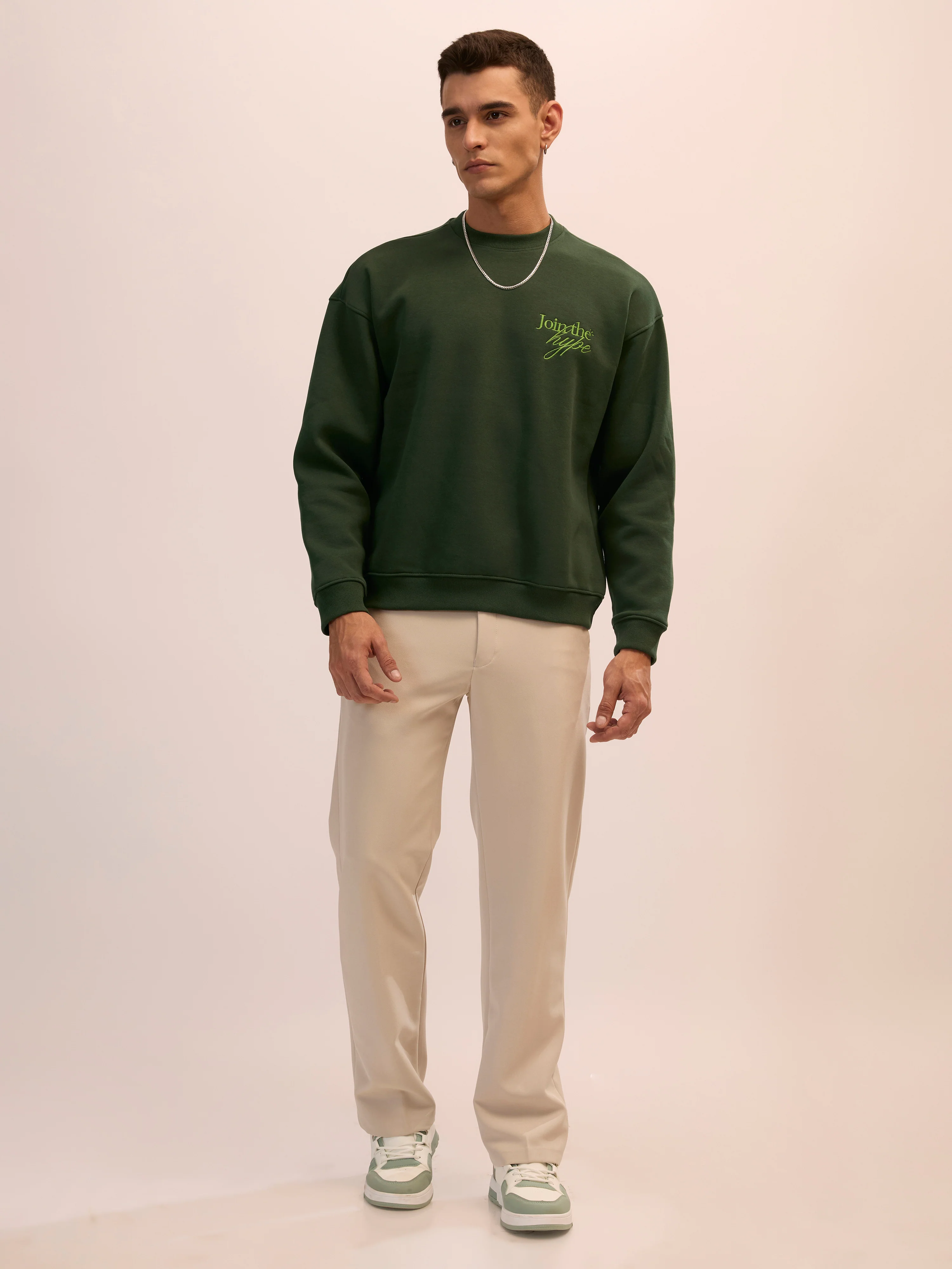 Nagant - Full Sleeve Fleeced Sweater Tee - Forest Green - Image 6