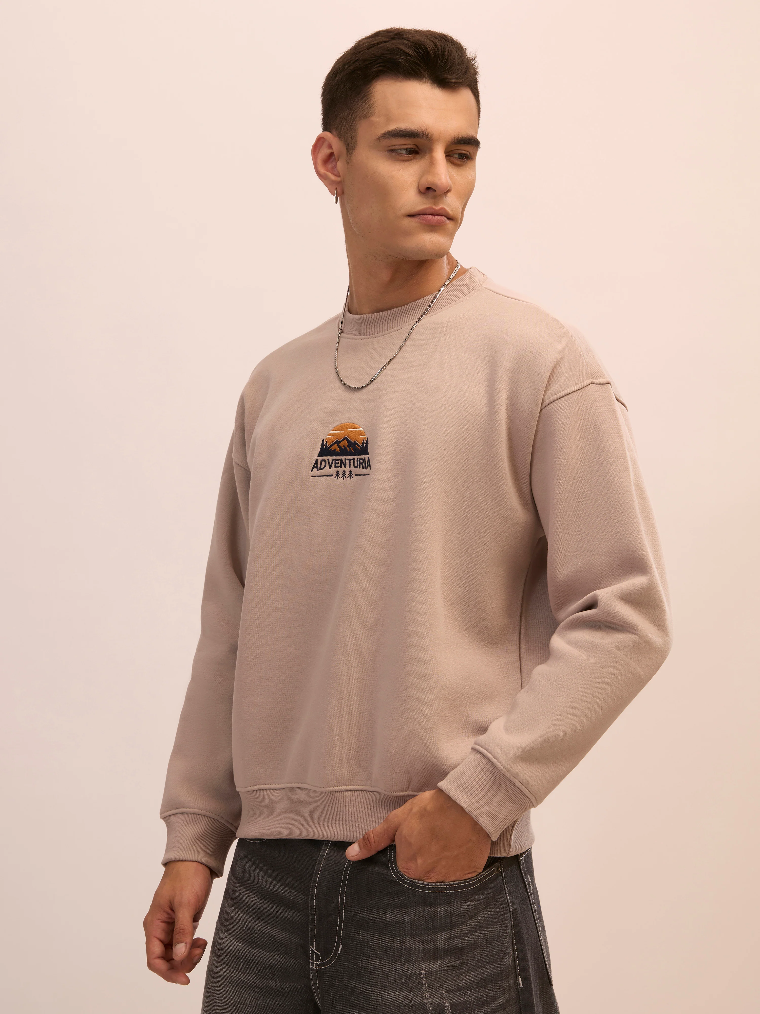 Nagant - Full Sleeve Fleeced Sweater Tee - Grey - Image 6