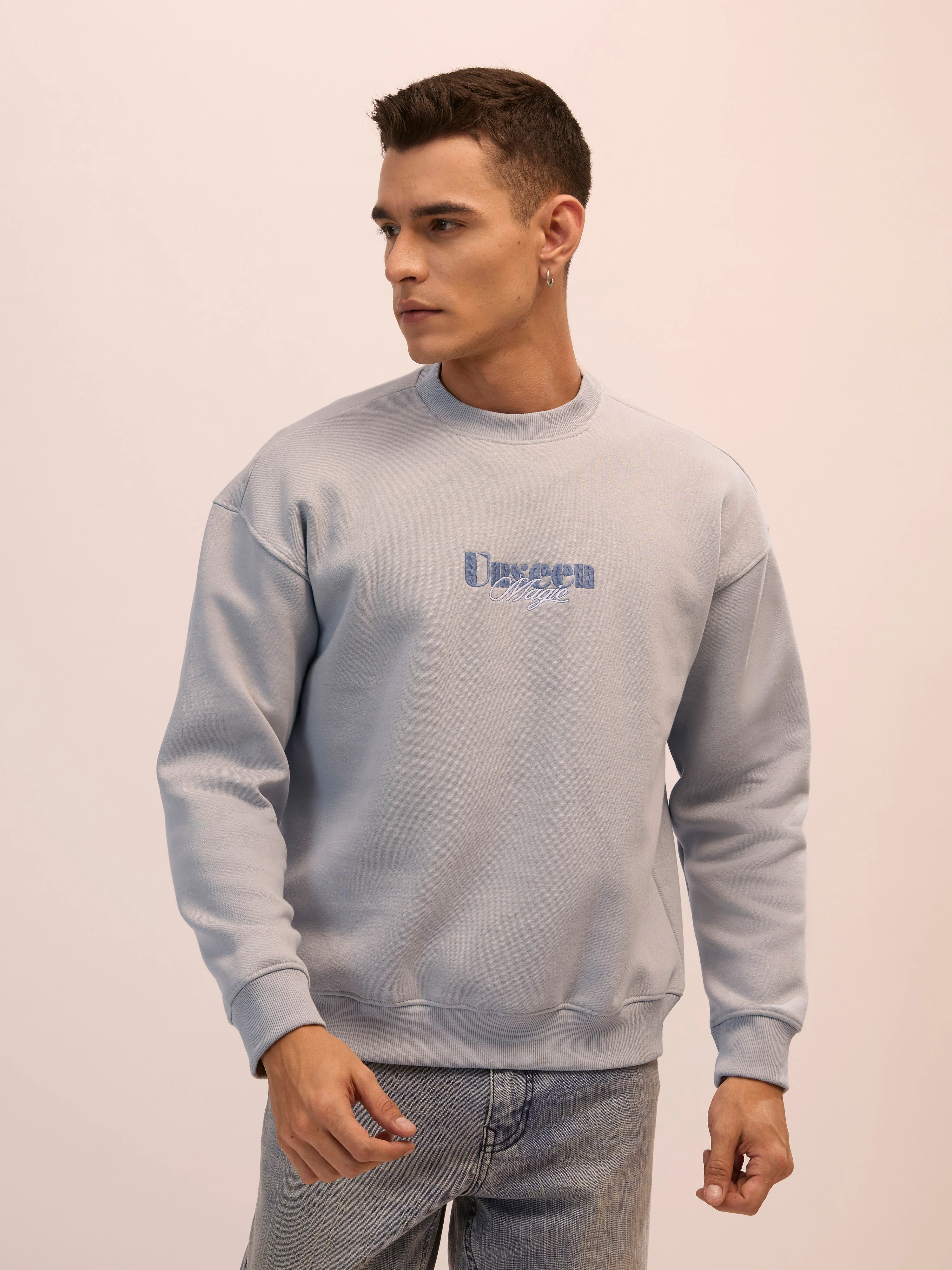Nagant - Full Sleeve Fleeced Sweater Tee - Sand Grey