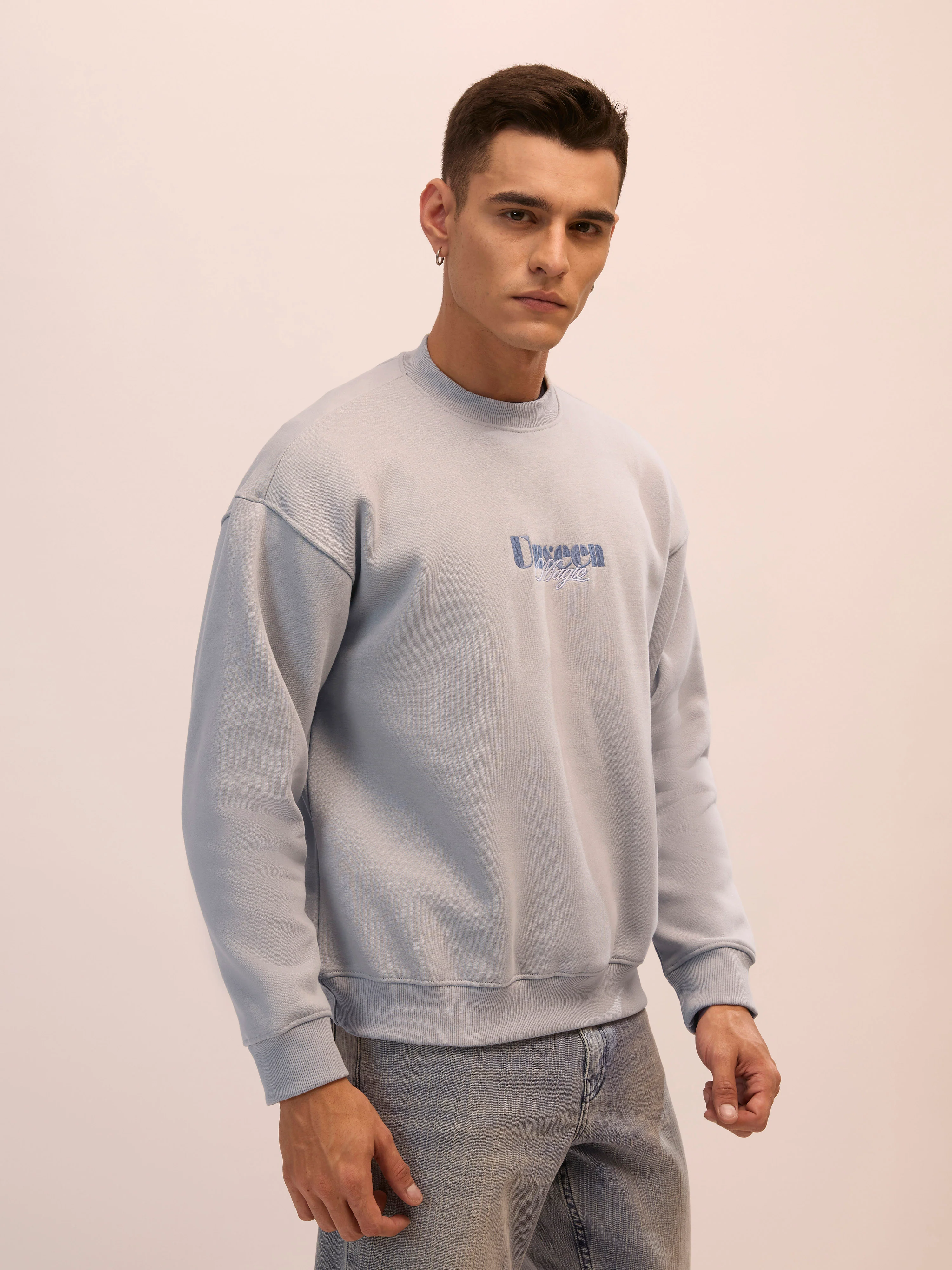 Nagant - Full Sleeve Fleeced Sweater Tee - Sand Grey - Image 4