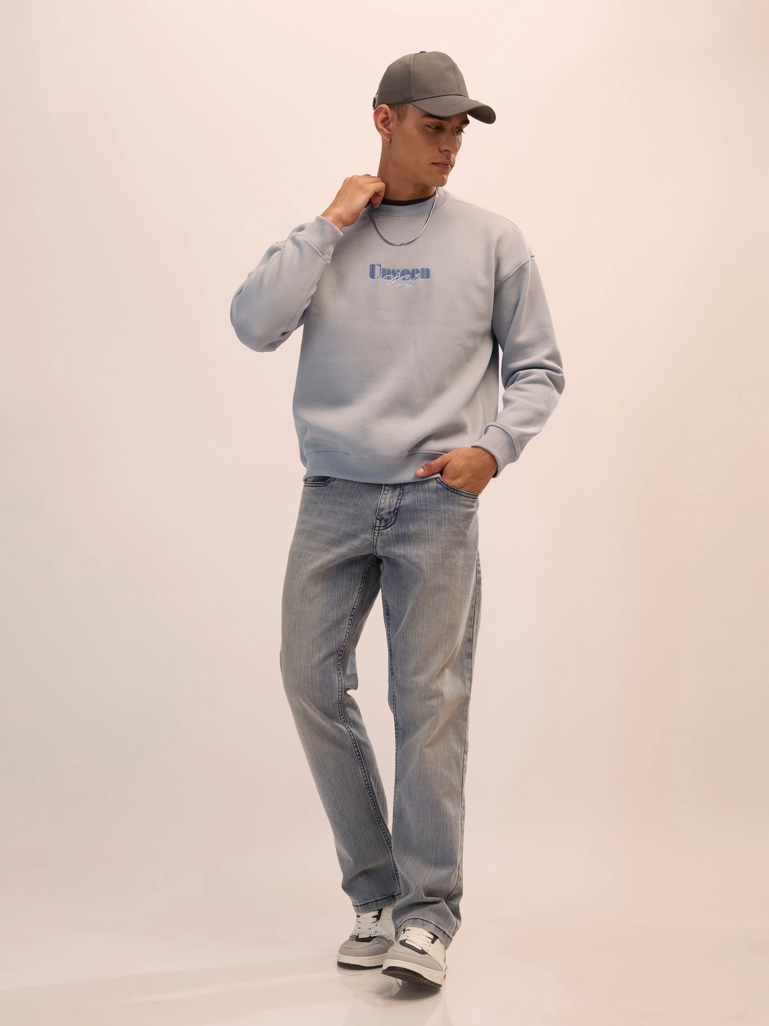 Nagant - Full Sleeve Fleeced Sweater Tee - Sand Grey - Image 6