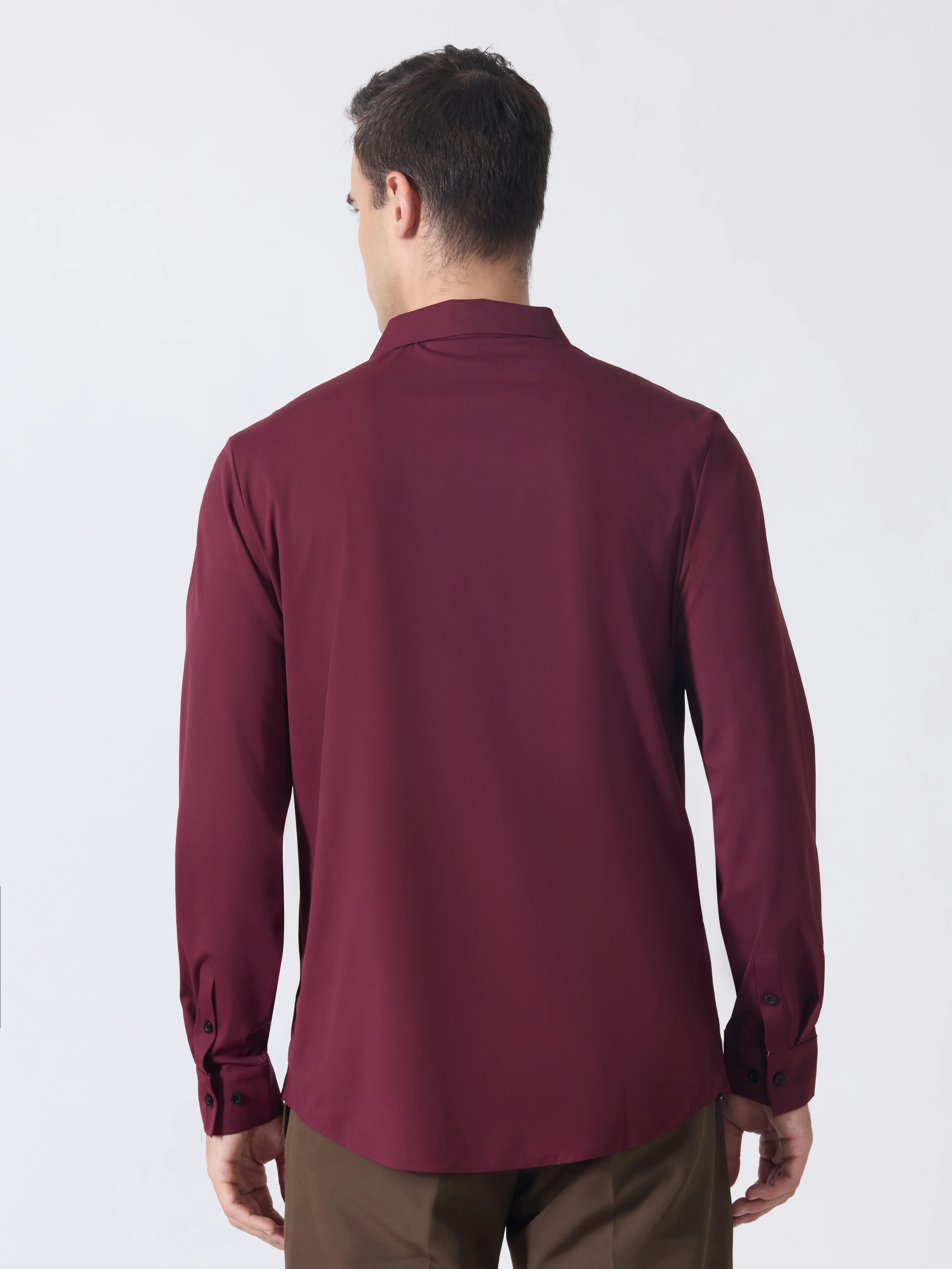 Nemo-5 - Stone Embellished Shirt - Maroon - Image 6